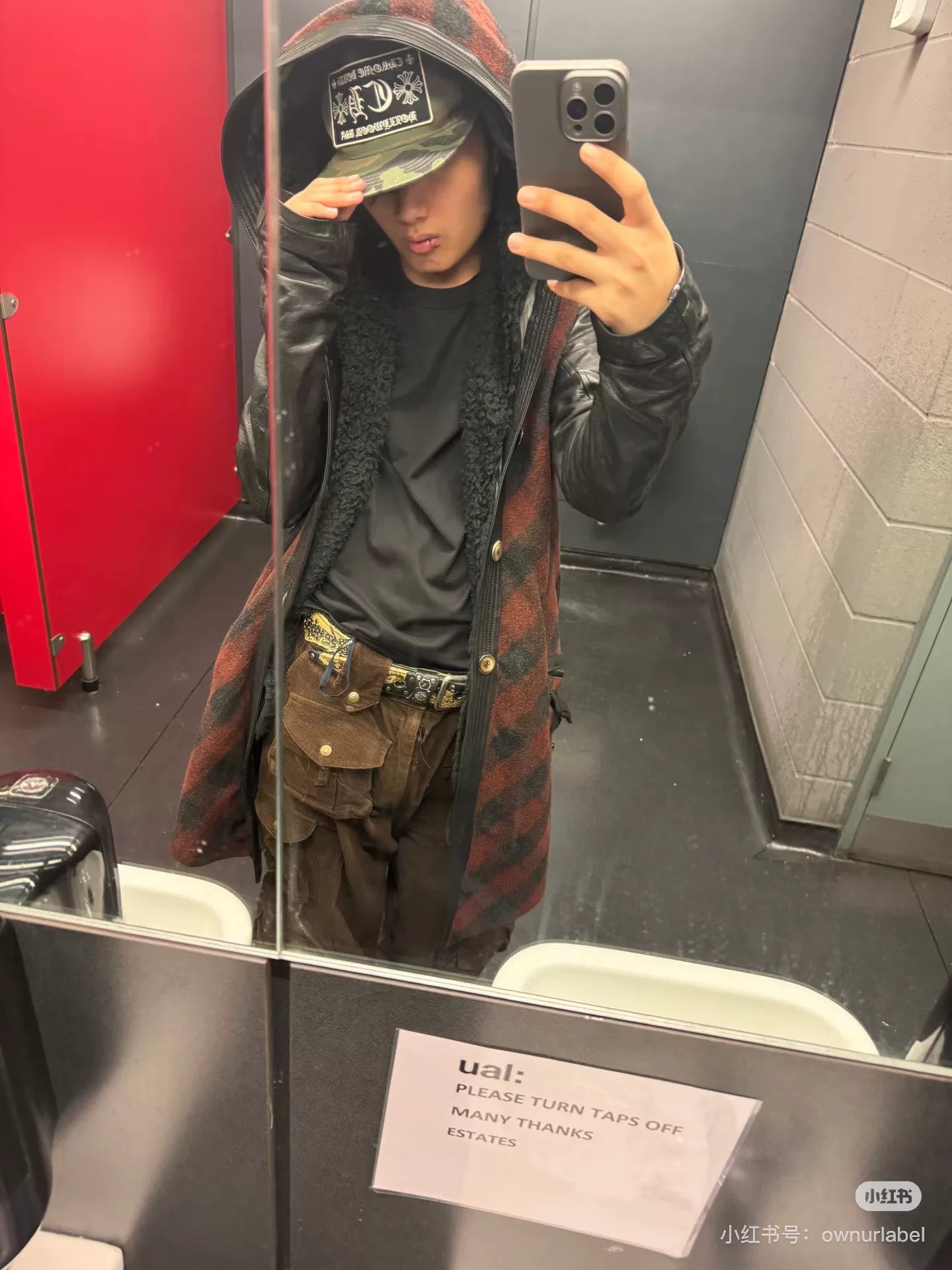 wool and leather hooded jacket