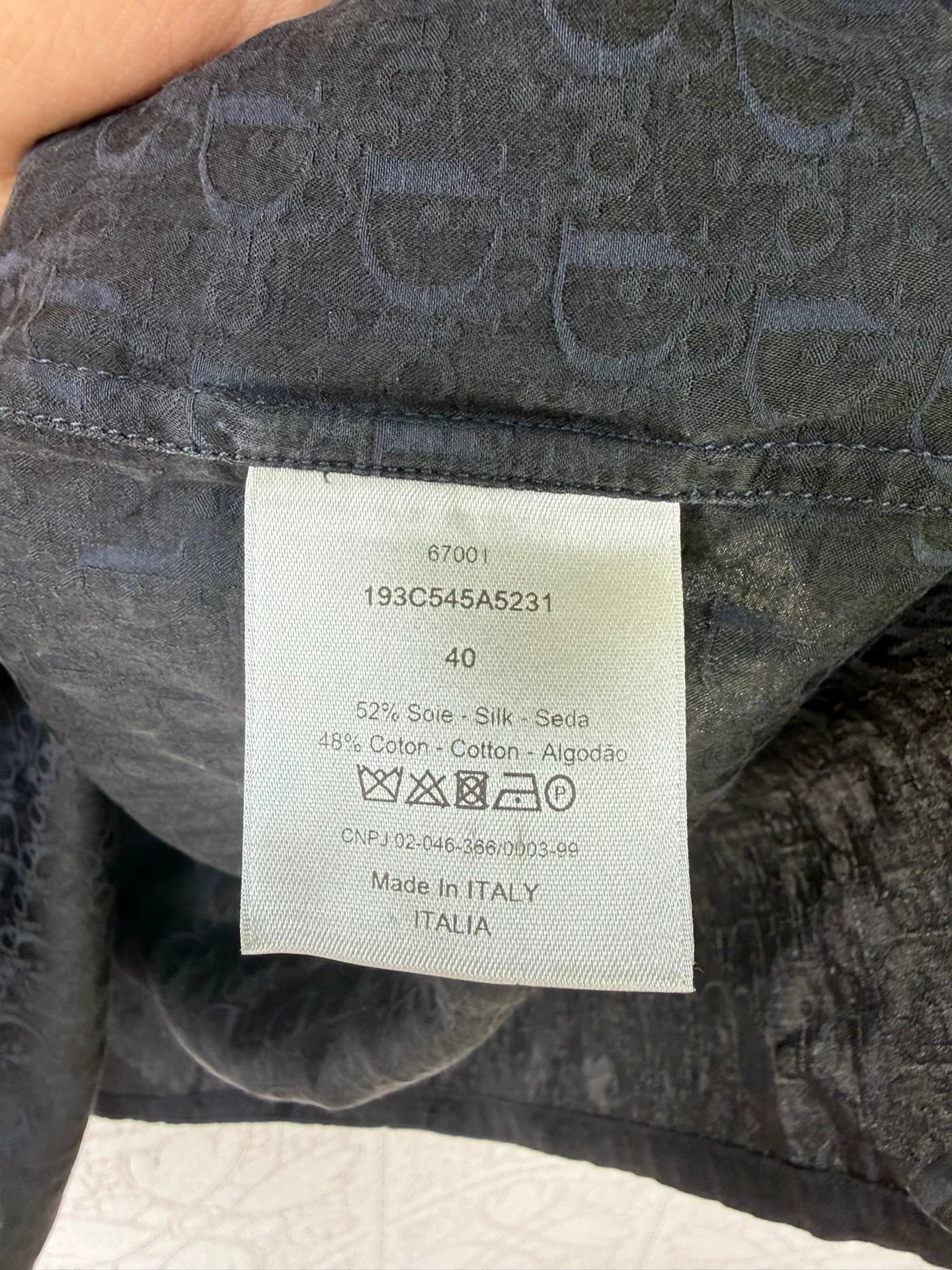 Dior Short Sleeve Dark Patterned Shirt