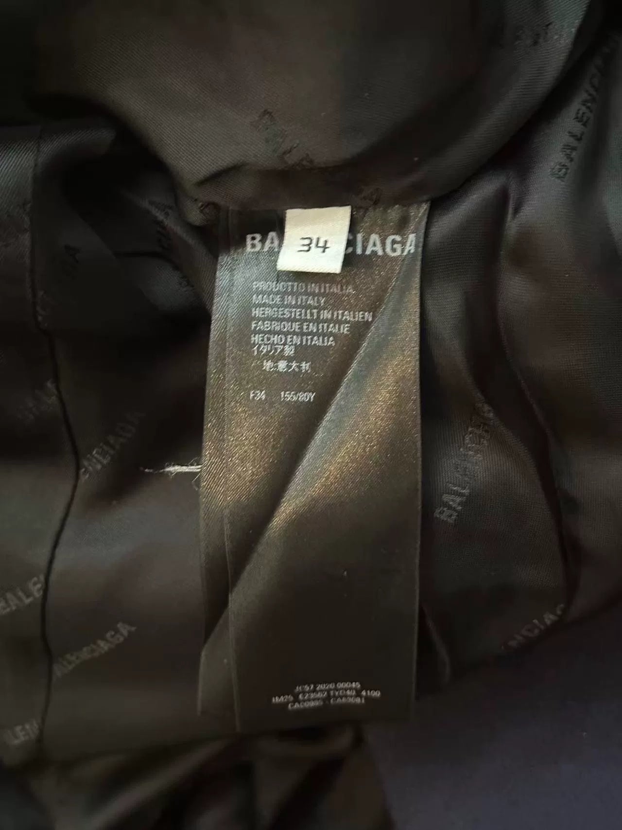 balenciaga embroidered logo wool long coat