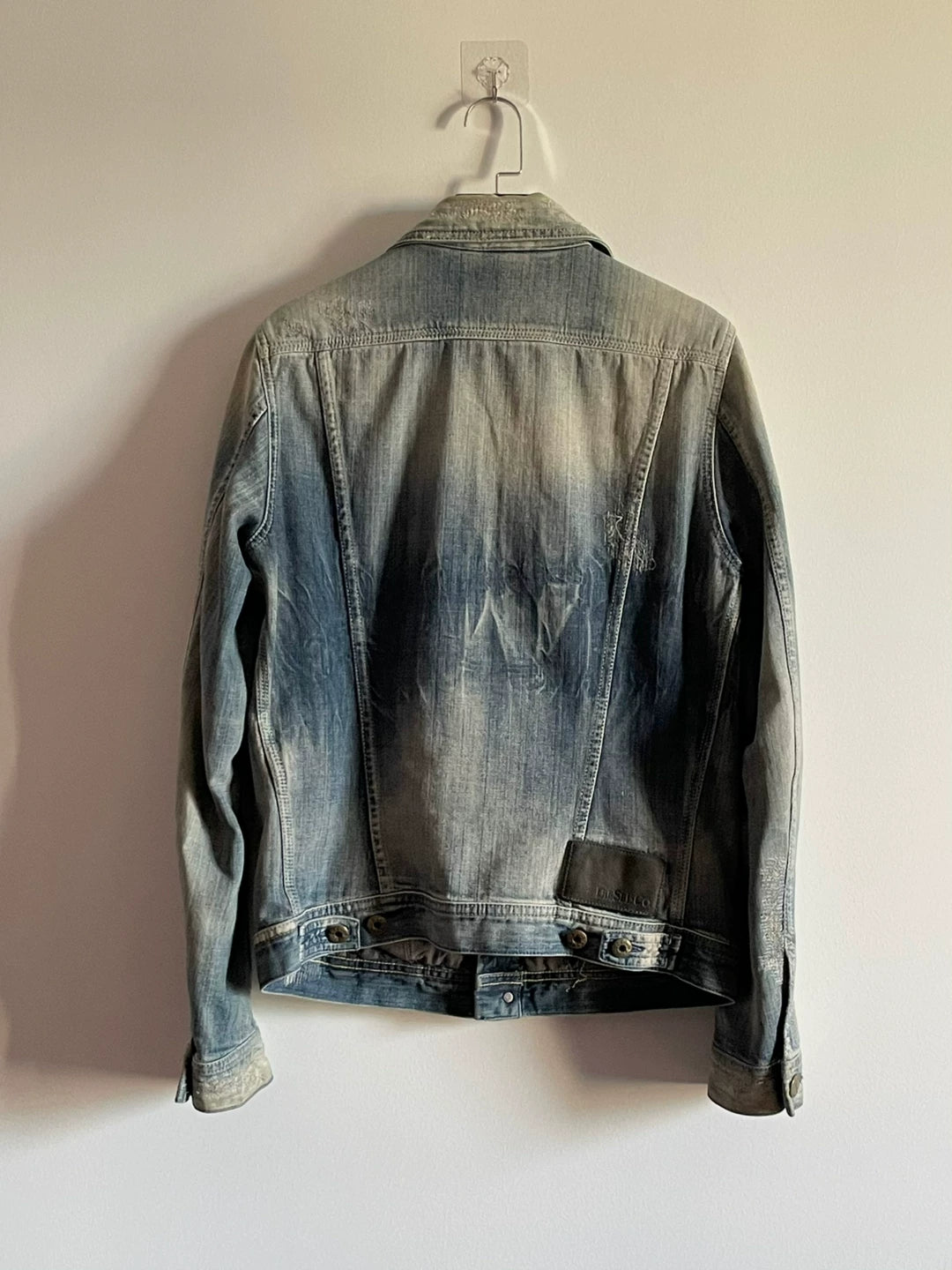 diesel yellow mud distressed denim jacket