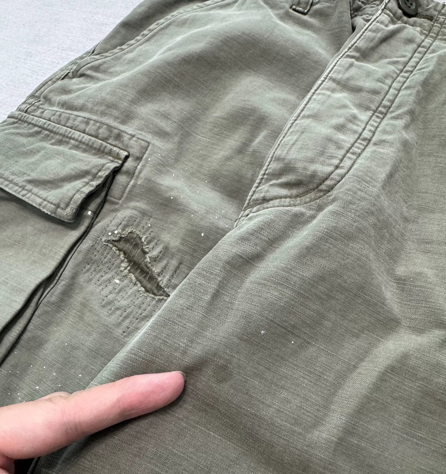 vintage water-washed utility cargo pants