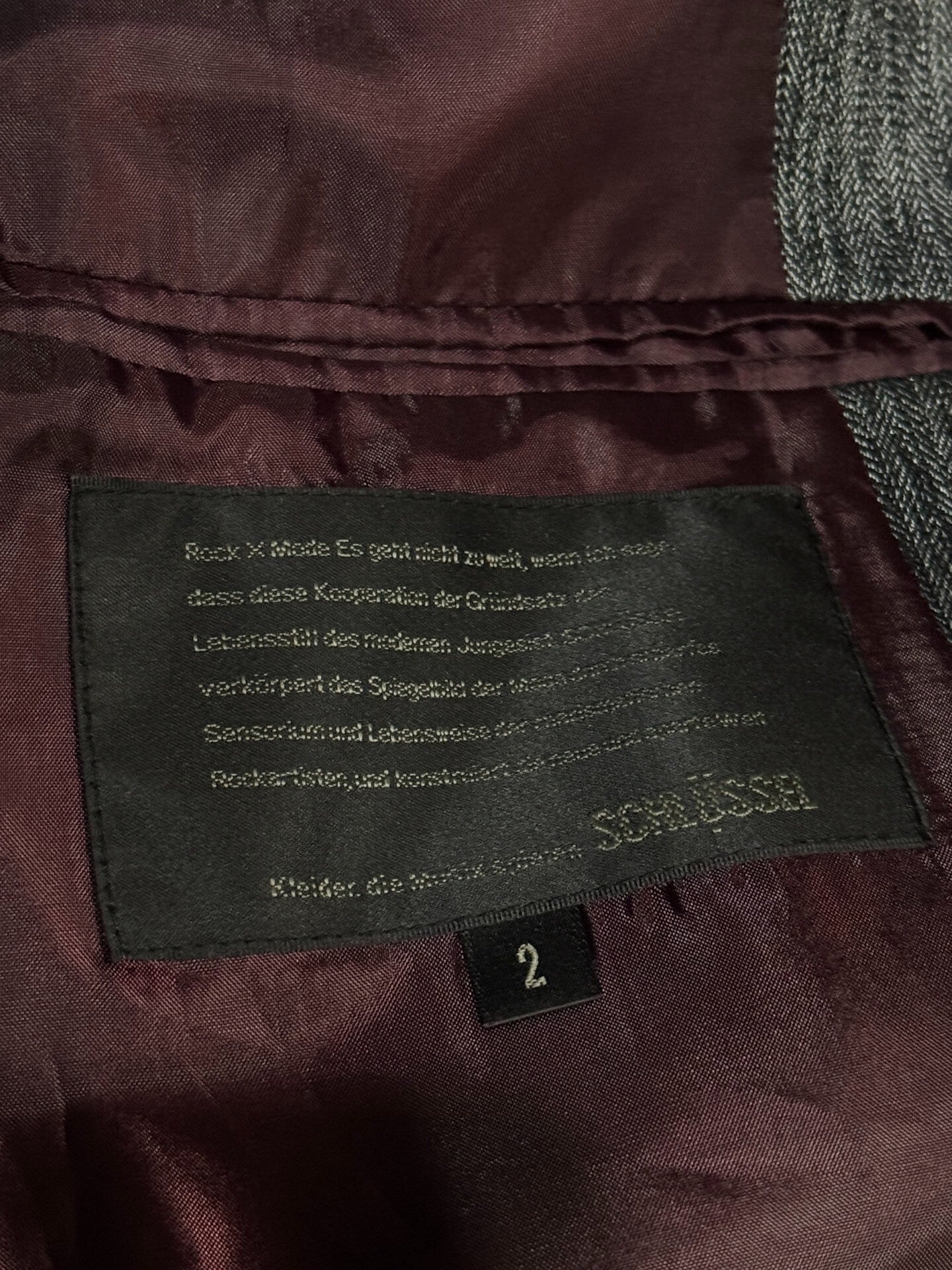 vintage silk blend textured blazer with burgundy lining