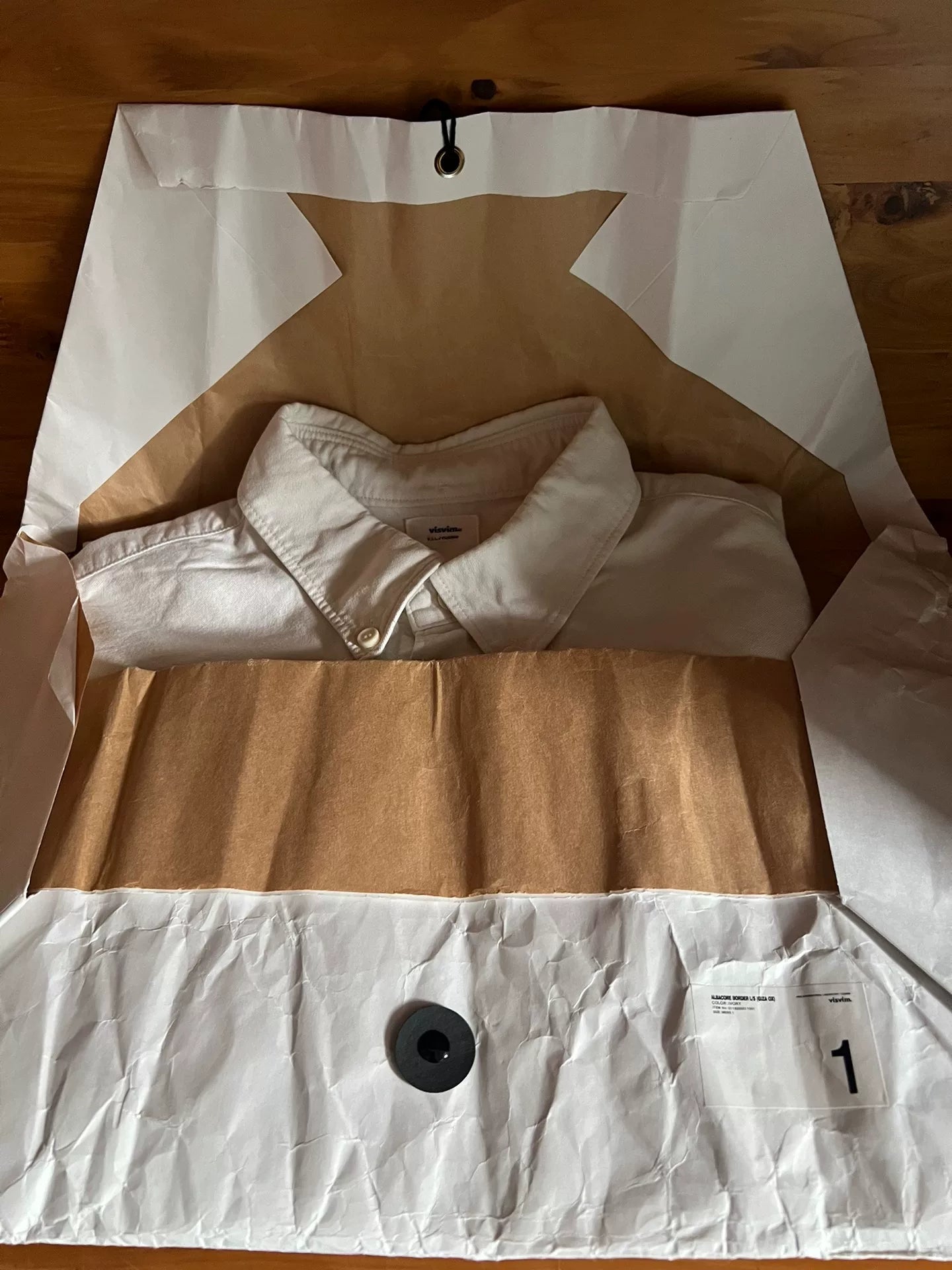 white mud-dyed GIZA cotton shirt