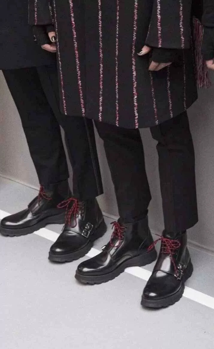 Dior Homme Red String Leather Boots