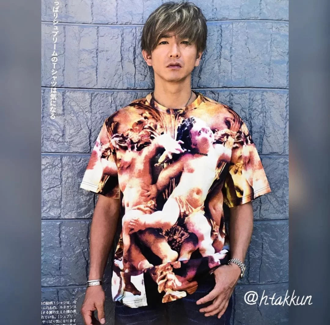 supreme oil painting angel short sleeve tee