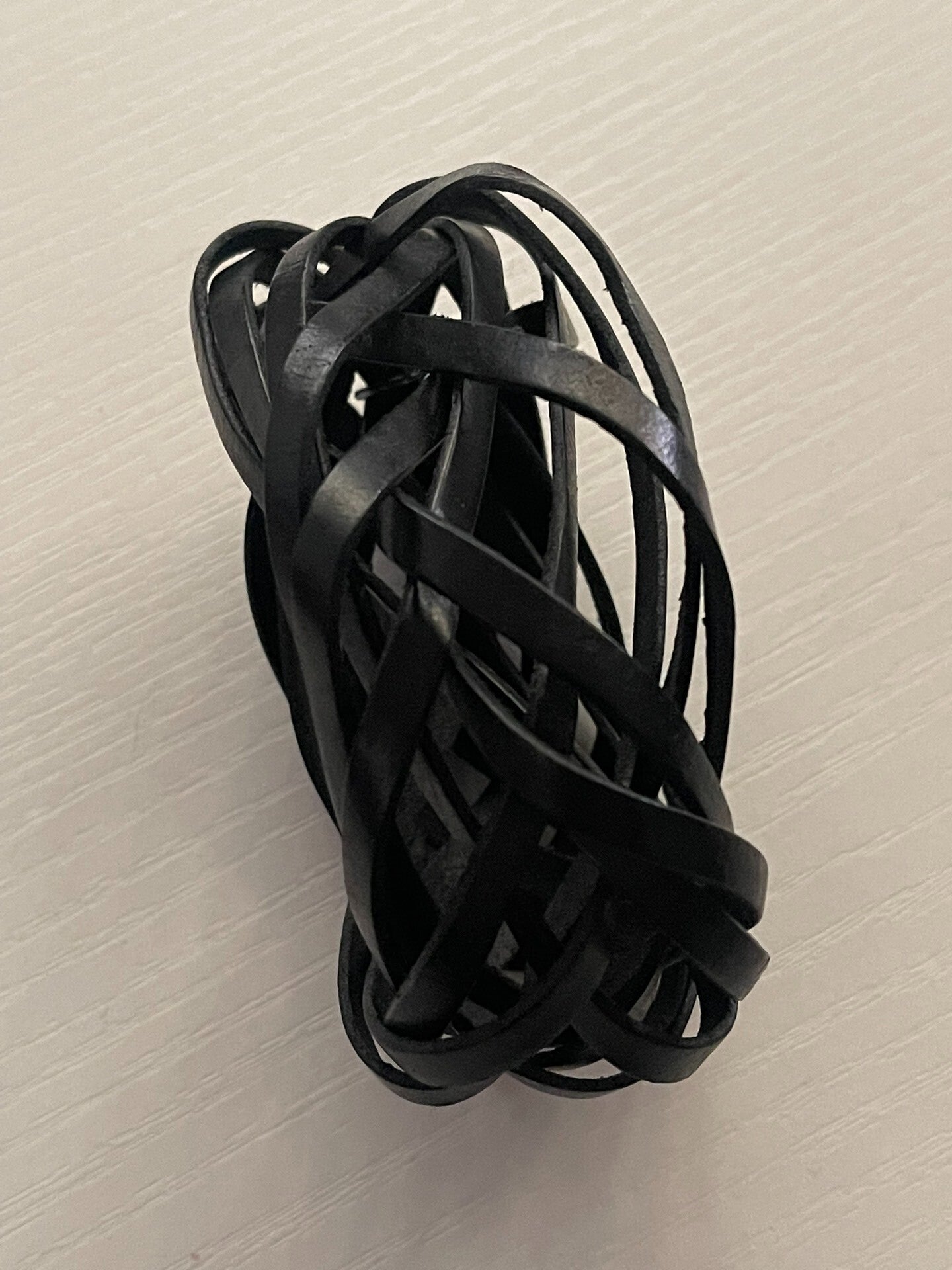 Maison Martin Margiela Leather Bracelet with Silver Tag