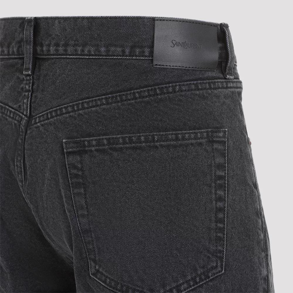 Saint Laurent Men's Black Wide-Leg Jeans