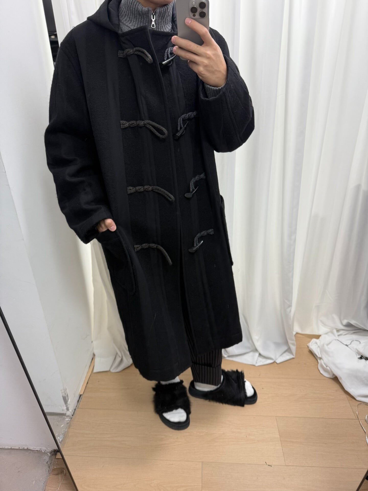 Yohji Yamamoto Striped Oversized Coat