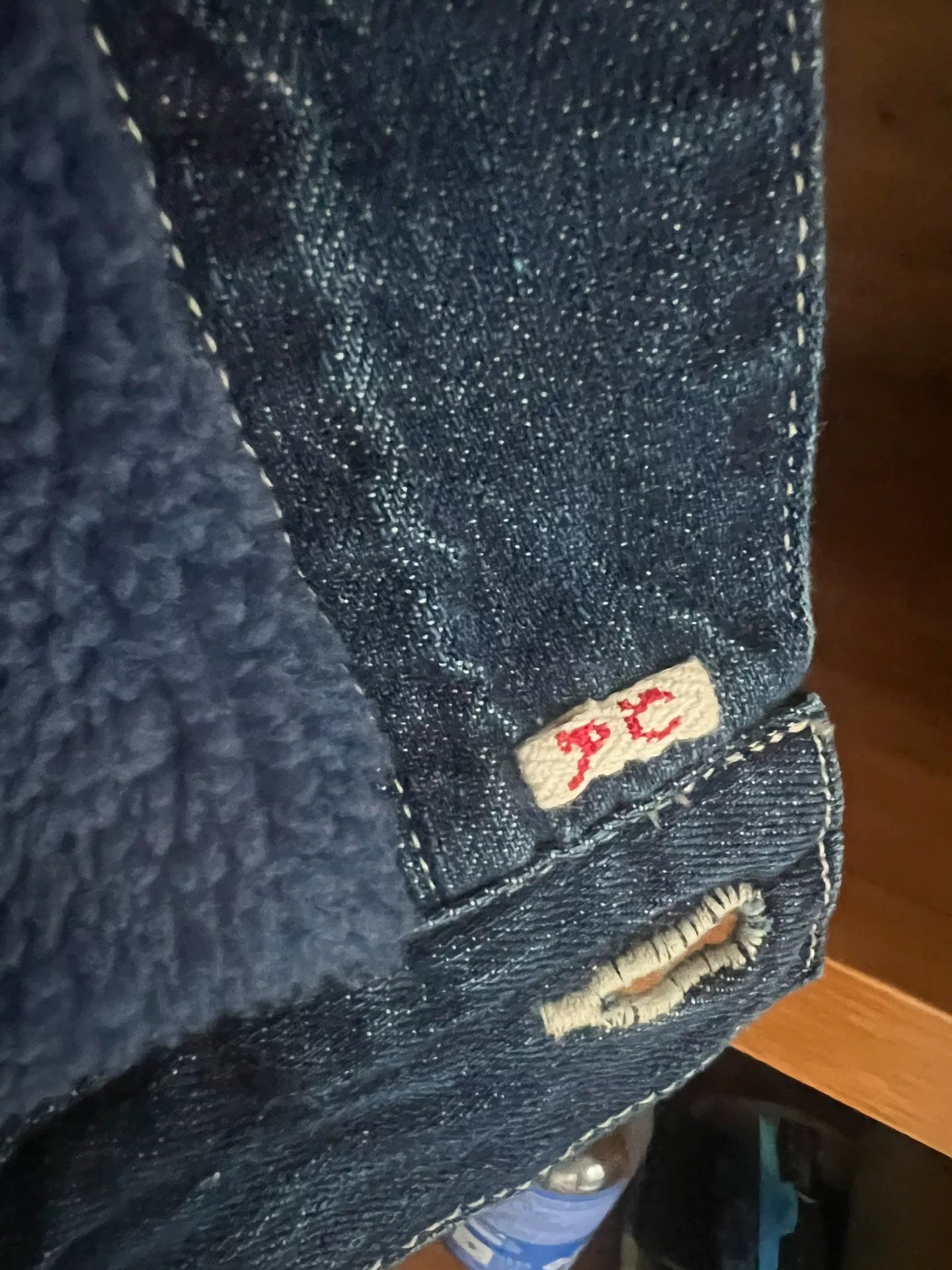 porter classic denim boa vest