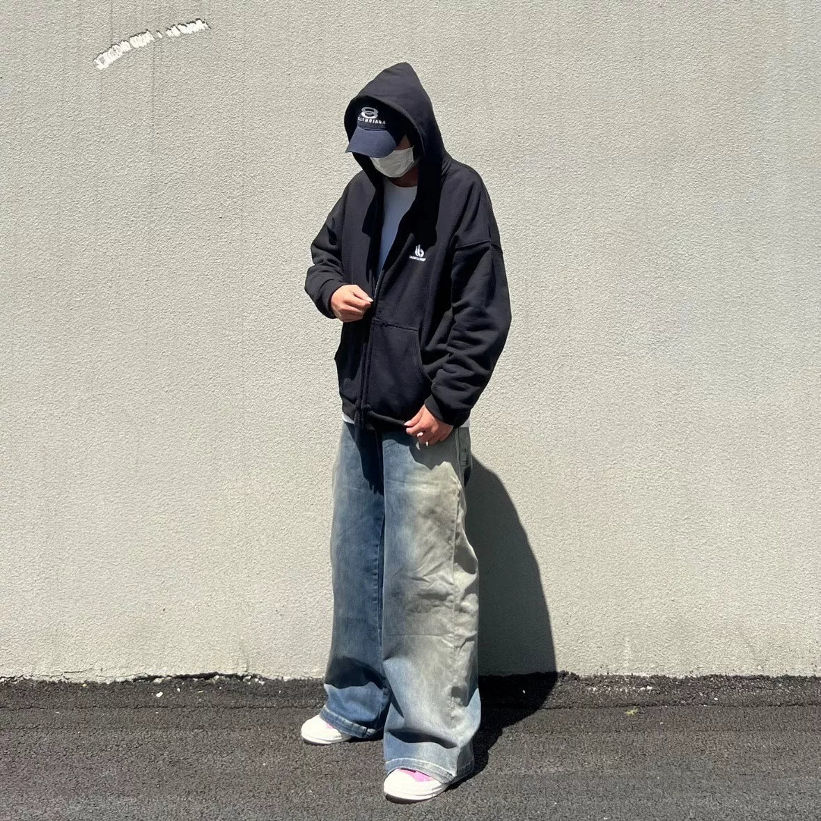 Balenciaga Logo Zip-Up Hoodie Jacket