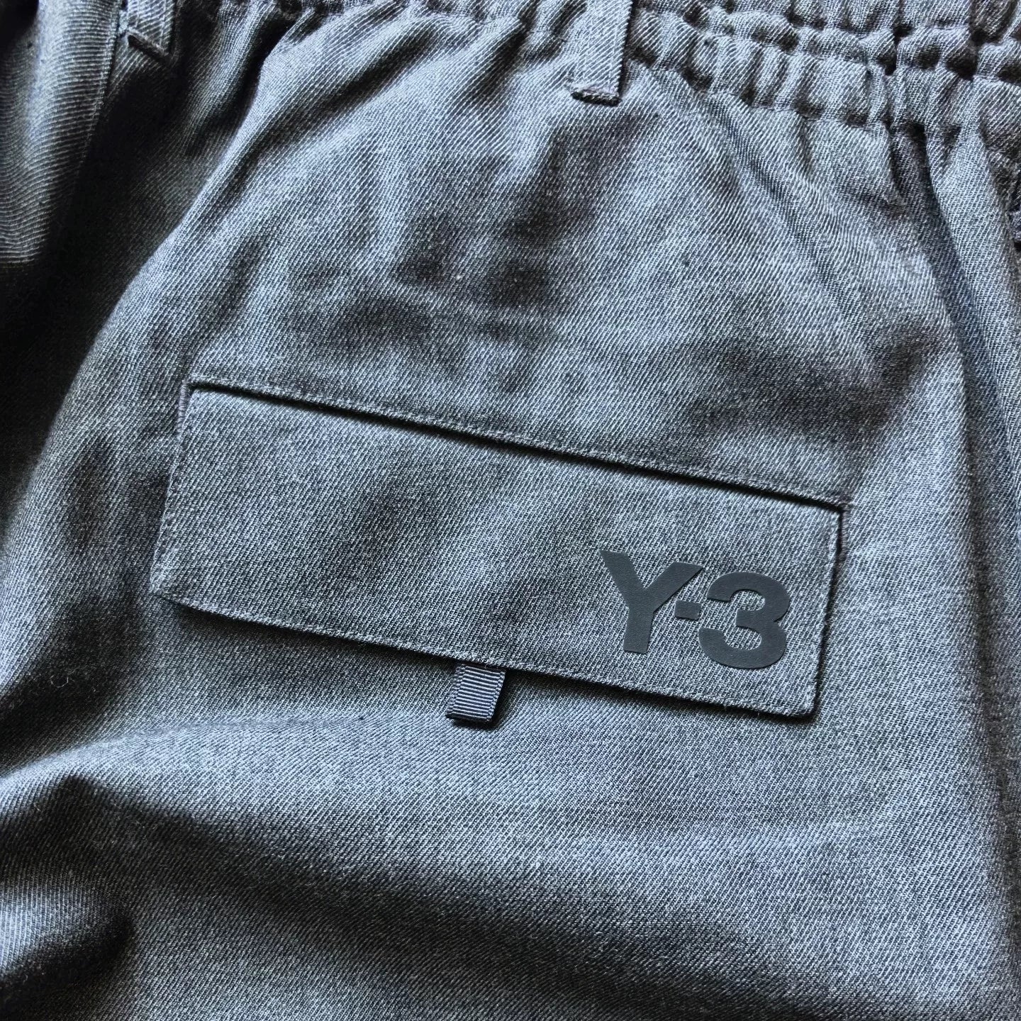 Y-3 Wool Cargo Pants in Dark Gray