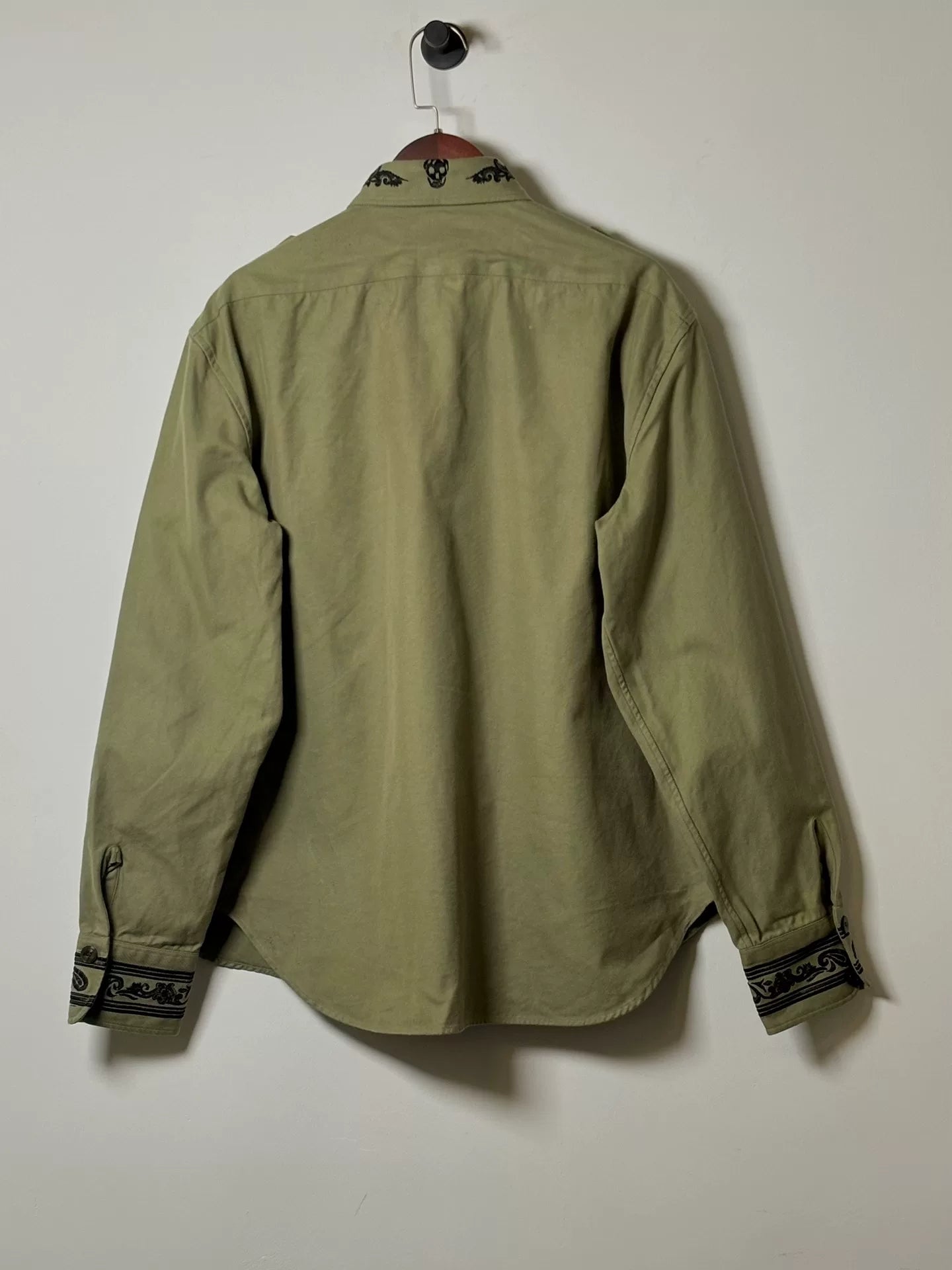 alexander mcqueen embroidered cotton shirt jacket