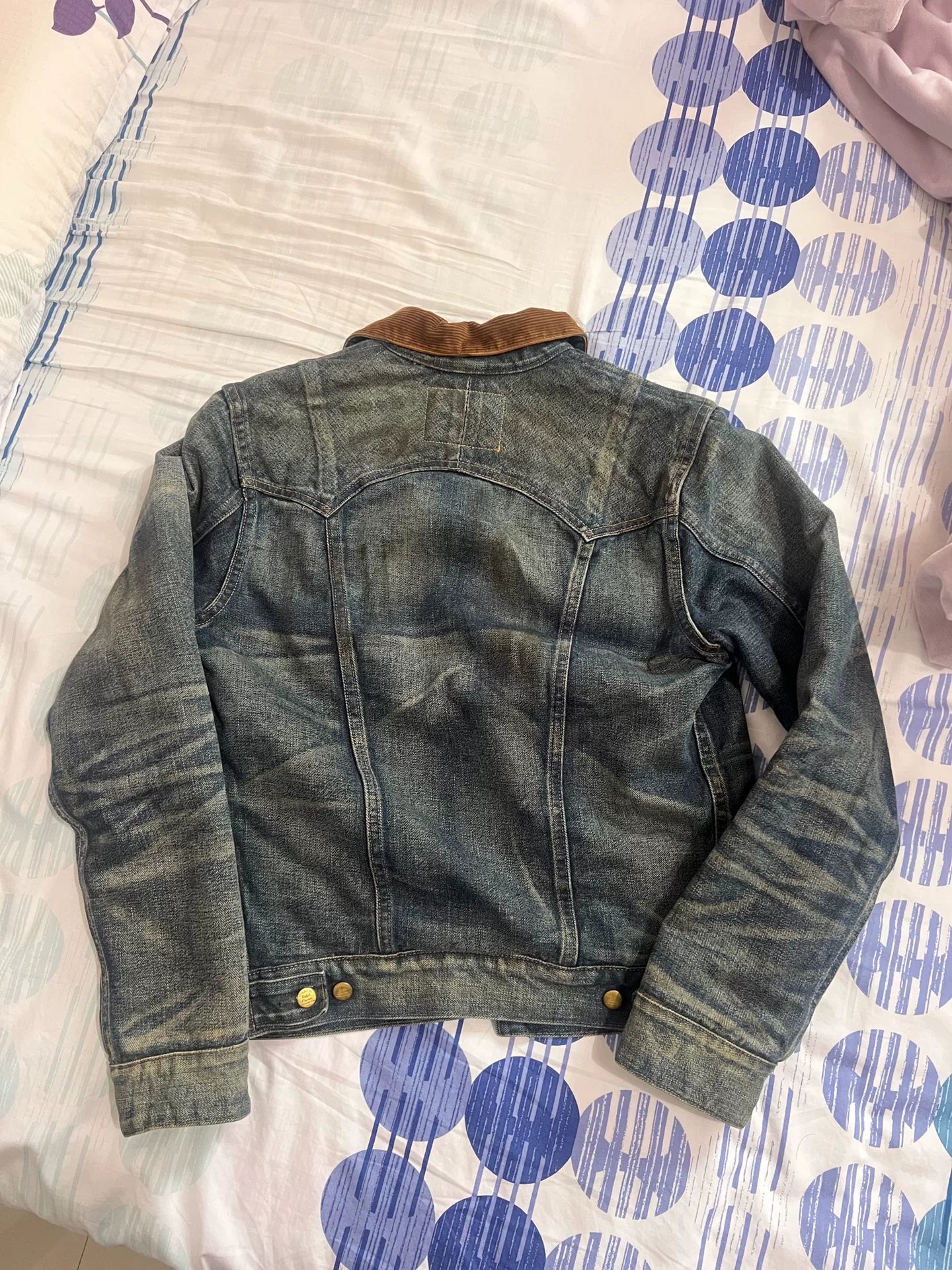 limited edition distressed denim jacket size XS