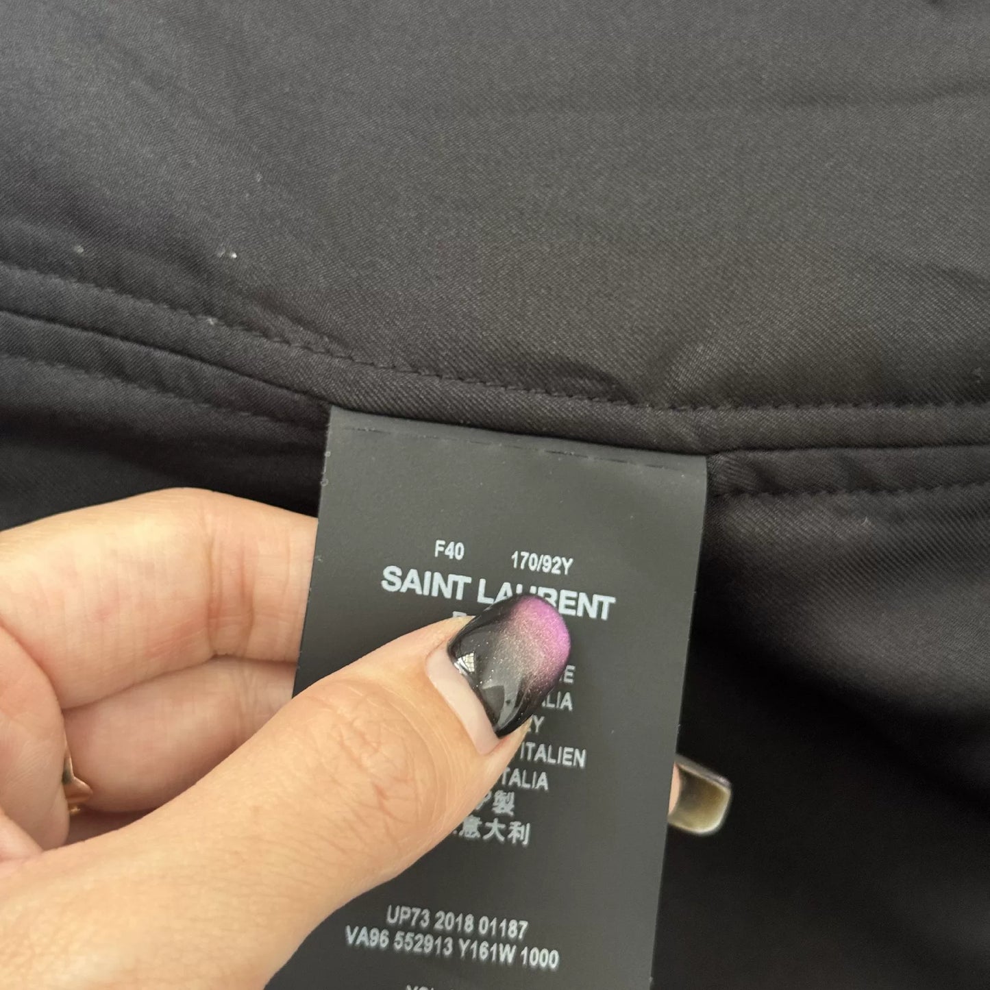 Saint Laurent Embroidered Black Bomber Jacket