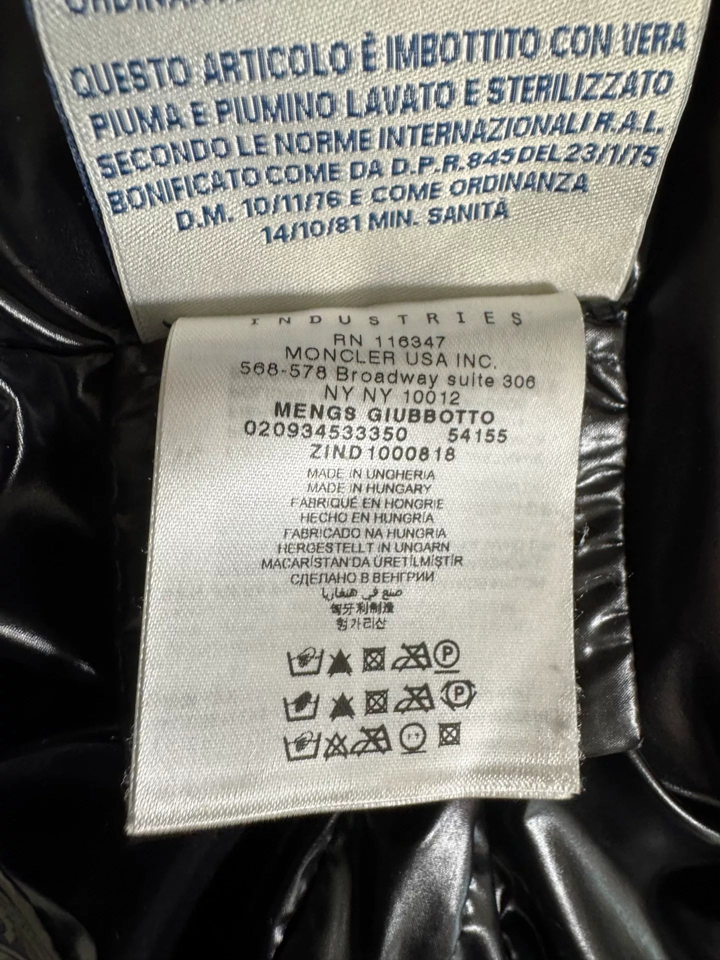 Moncler Mengs Black Hooded Down Jacket