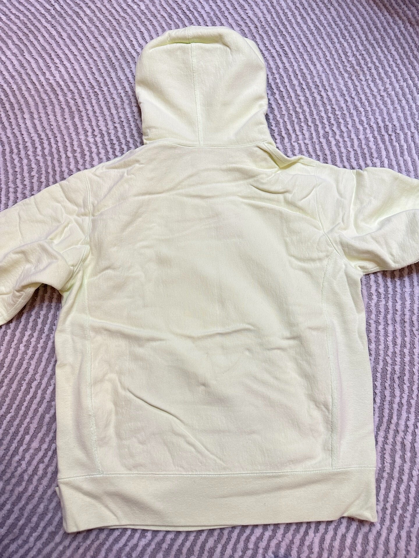 supreme box logo hoodie size M cream color