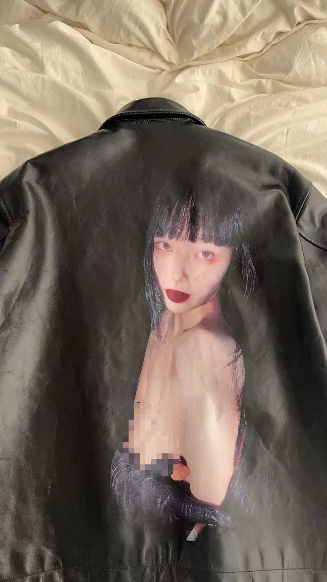 Yohji Yamamoto Velvet Coat with Graphic Design