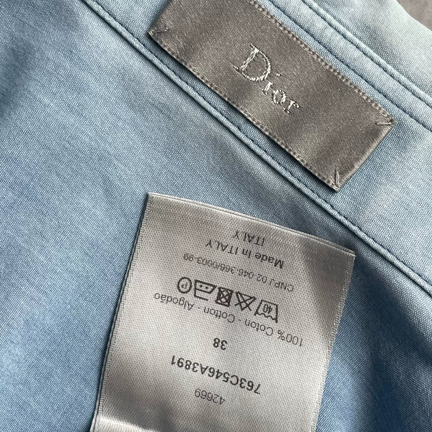 light blue cotton shirt by Dior