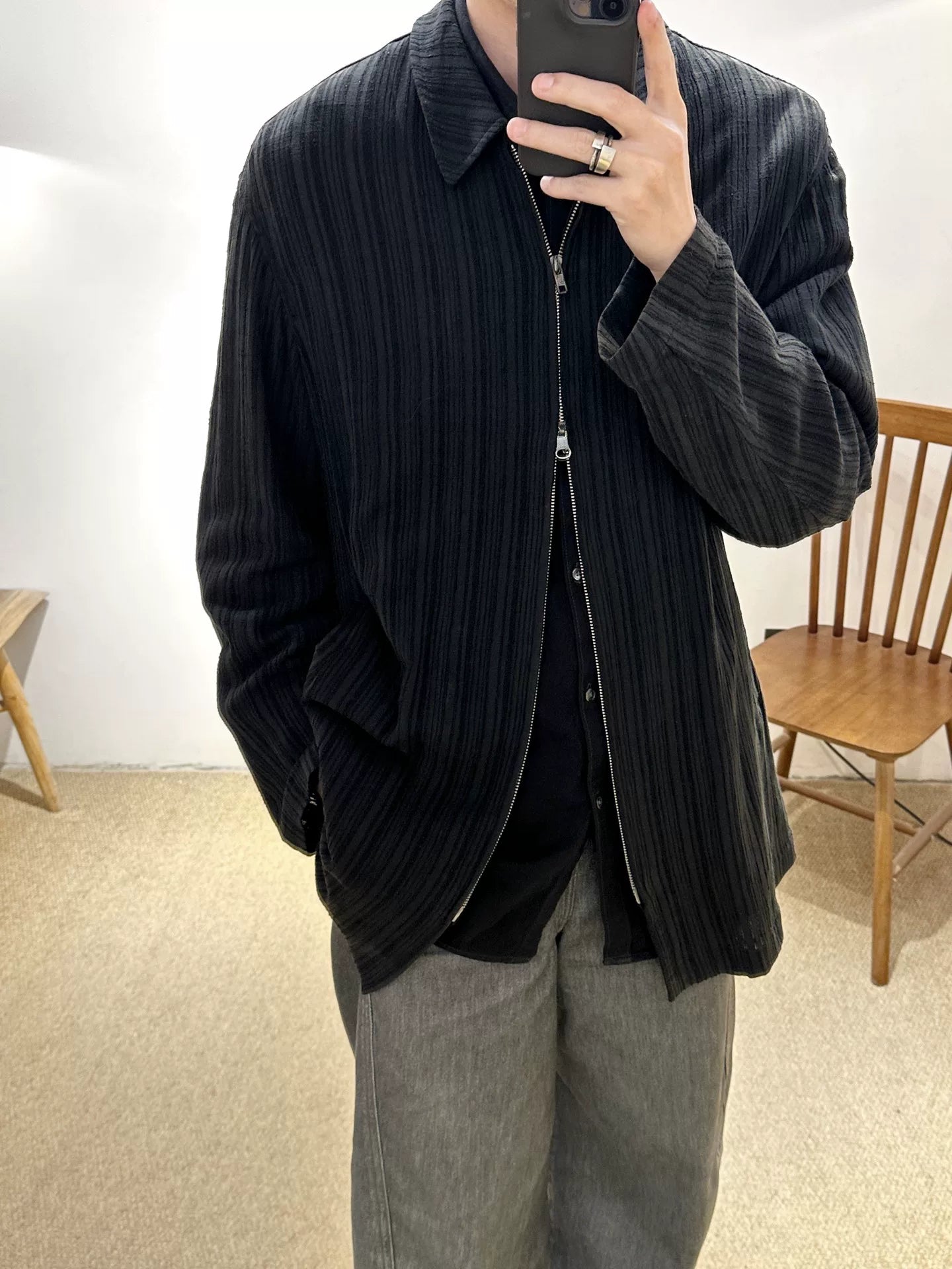 Yohji Yamamoto 90s Tree Pattern Zip Jacket