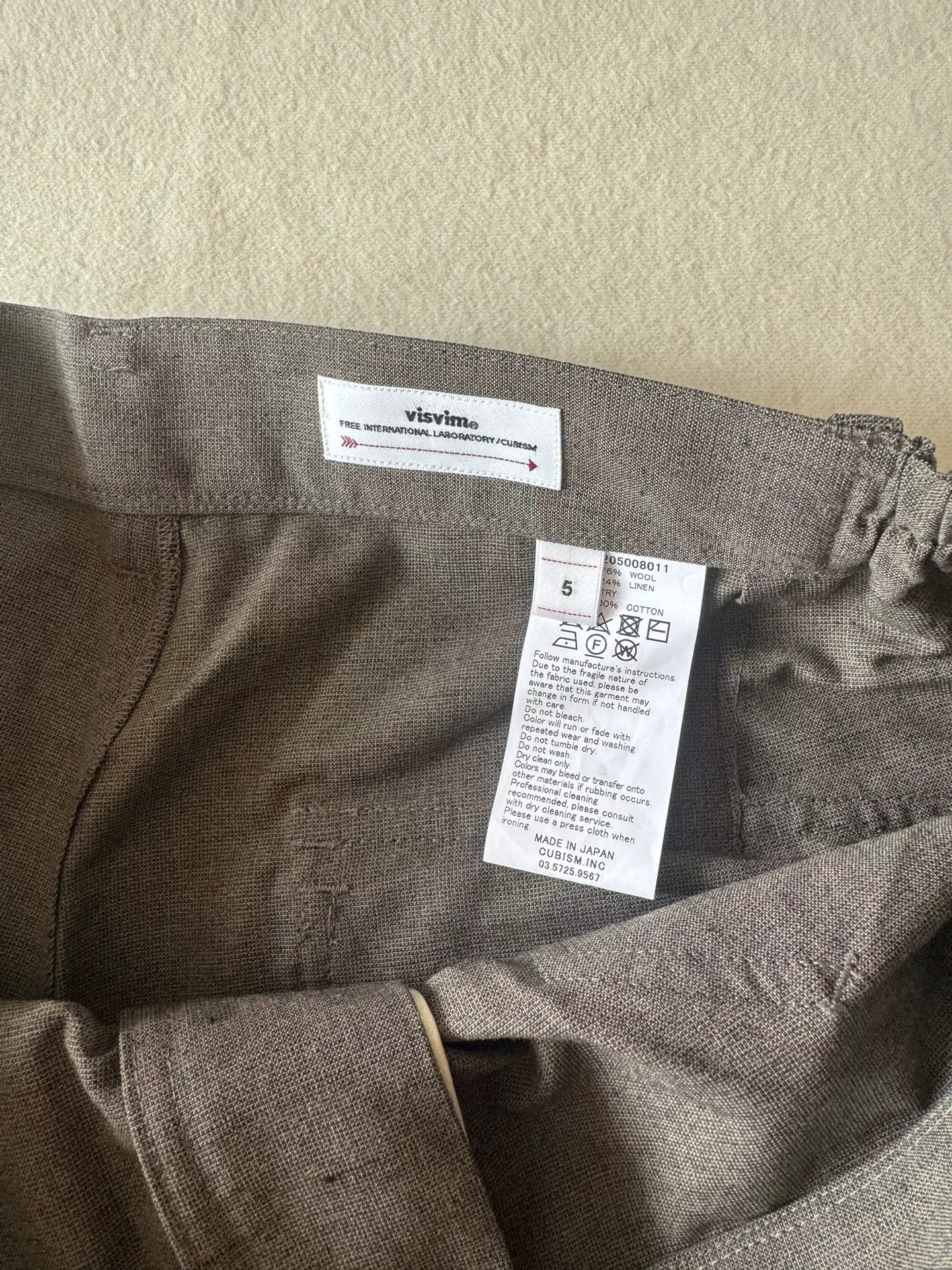 VISVIM 22AW Carroll Wool Cotton Pants