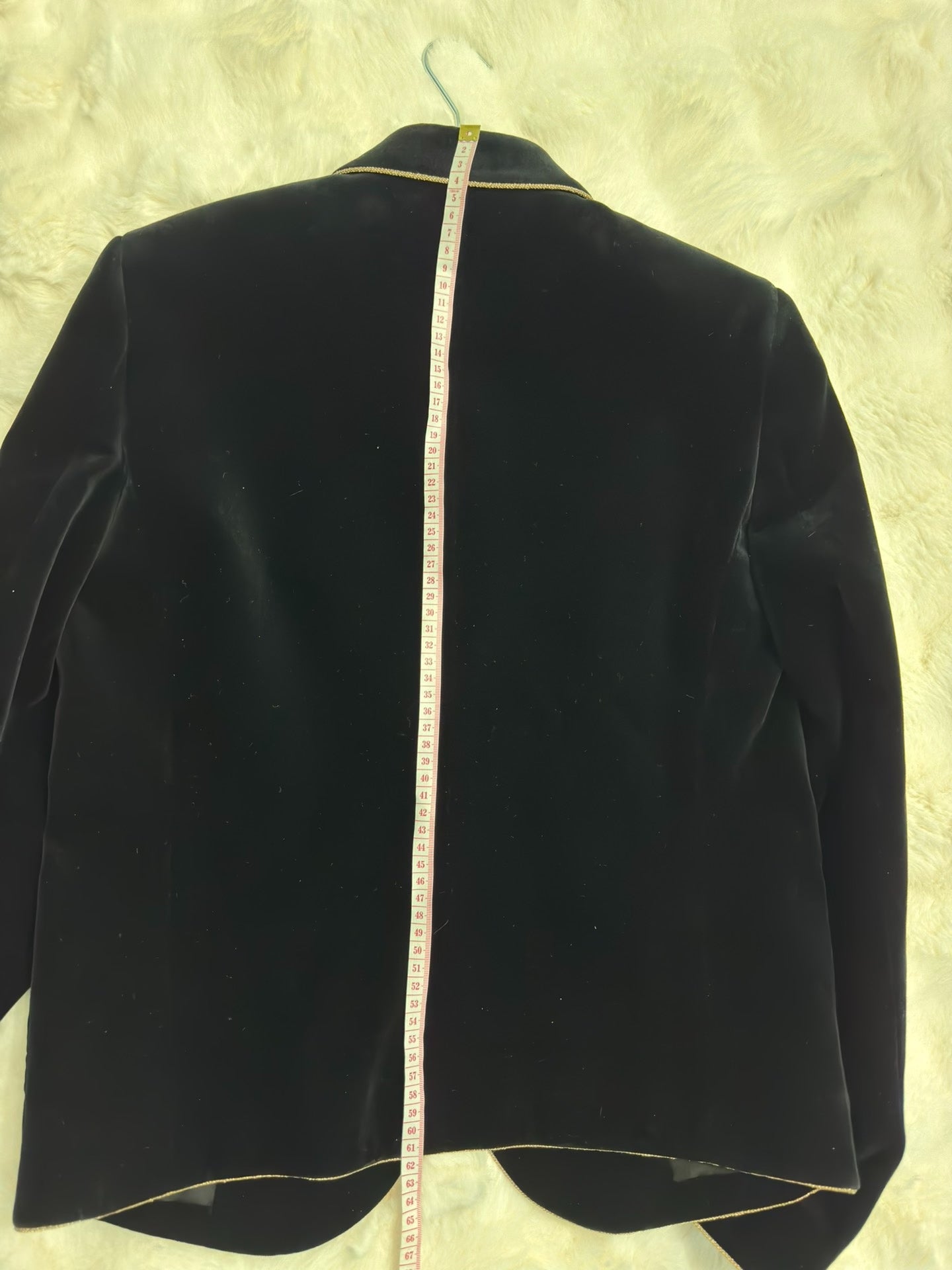 Saint Laurent Black Velvet Gold Trim Blazer