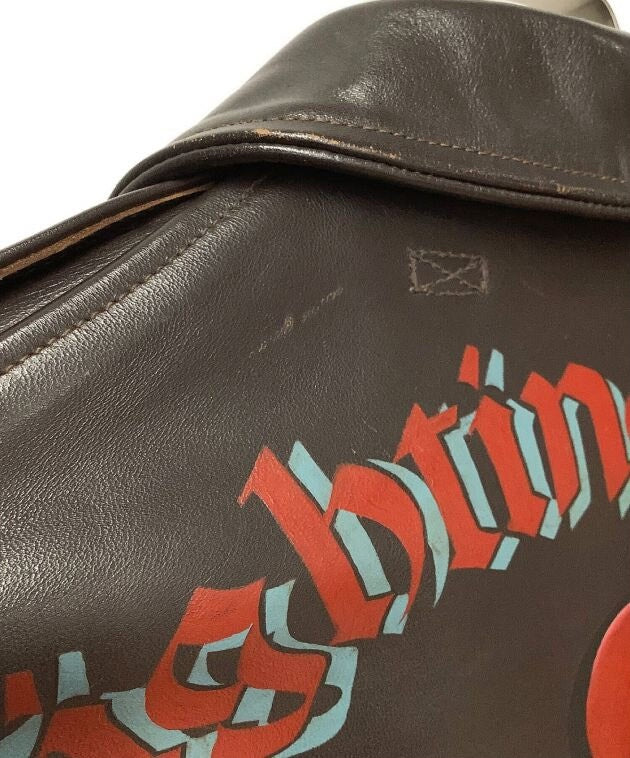 real mccoy's hand-painted fighting cocks bomber