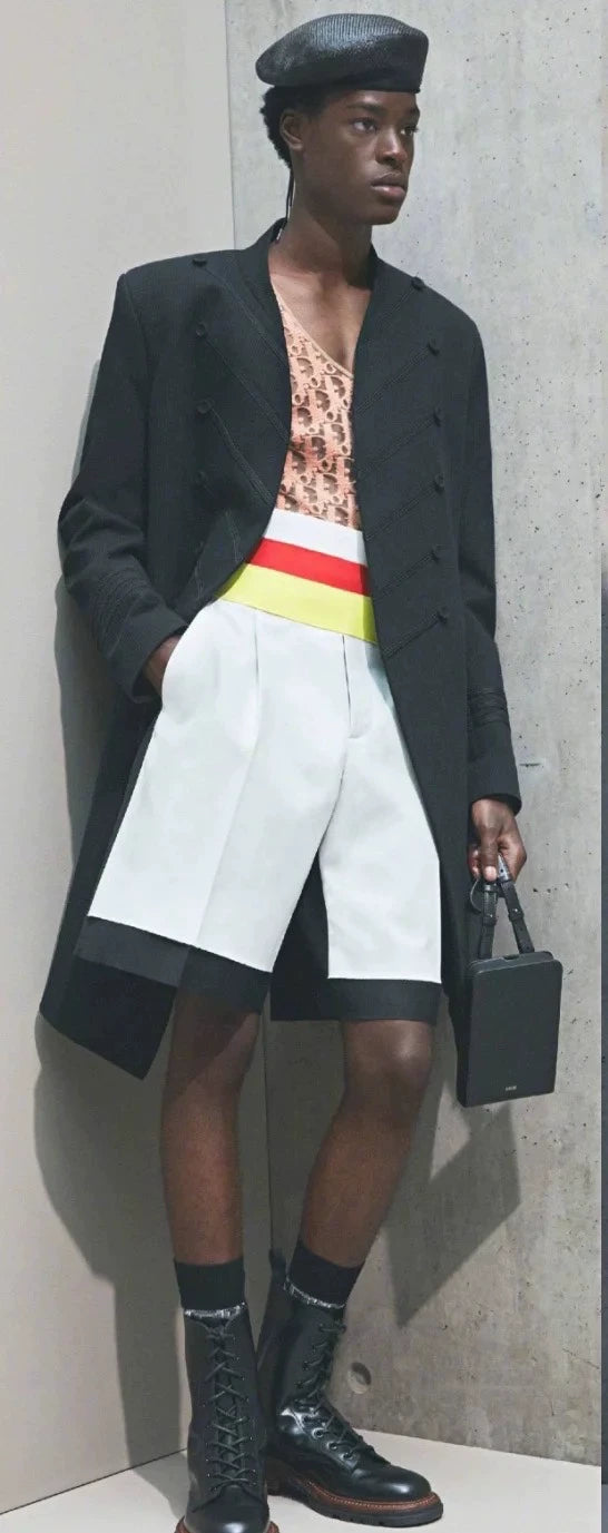 classic black wool coat by dior homme