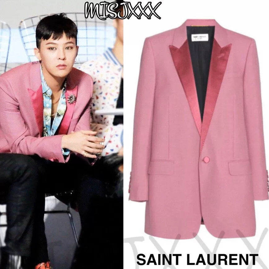 Saint Laurent 2016 Runway Pink Shawl Blazer