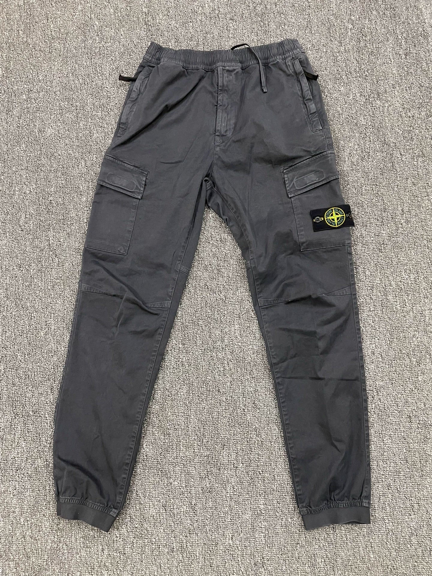 stone island washed gray cargo pants