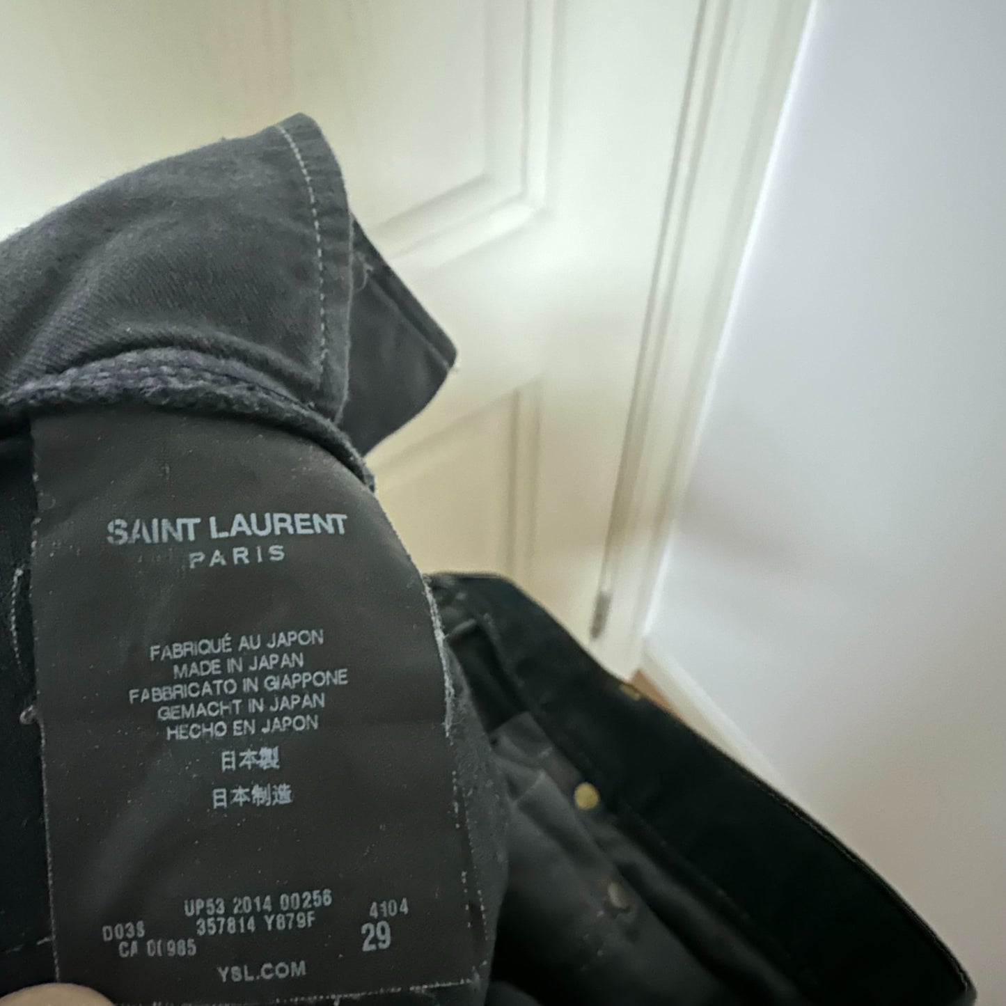 Saint Laurent Black Distressed Jeans