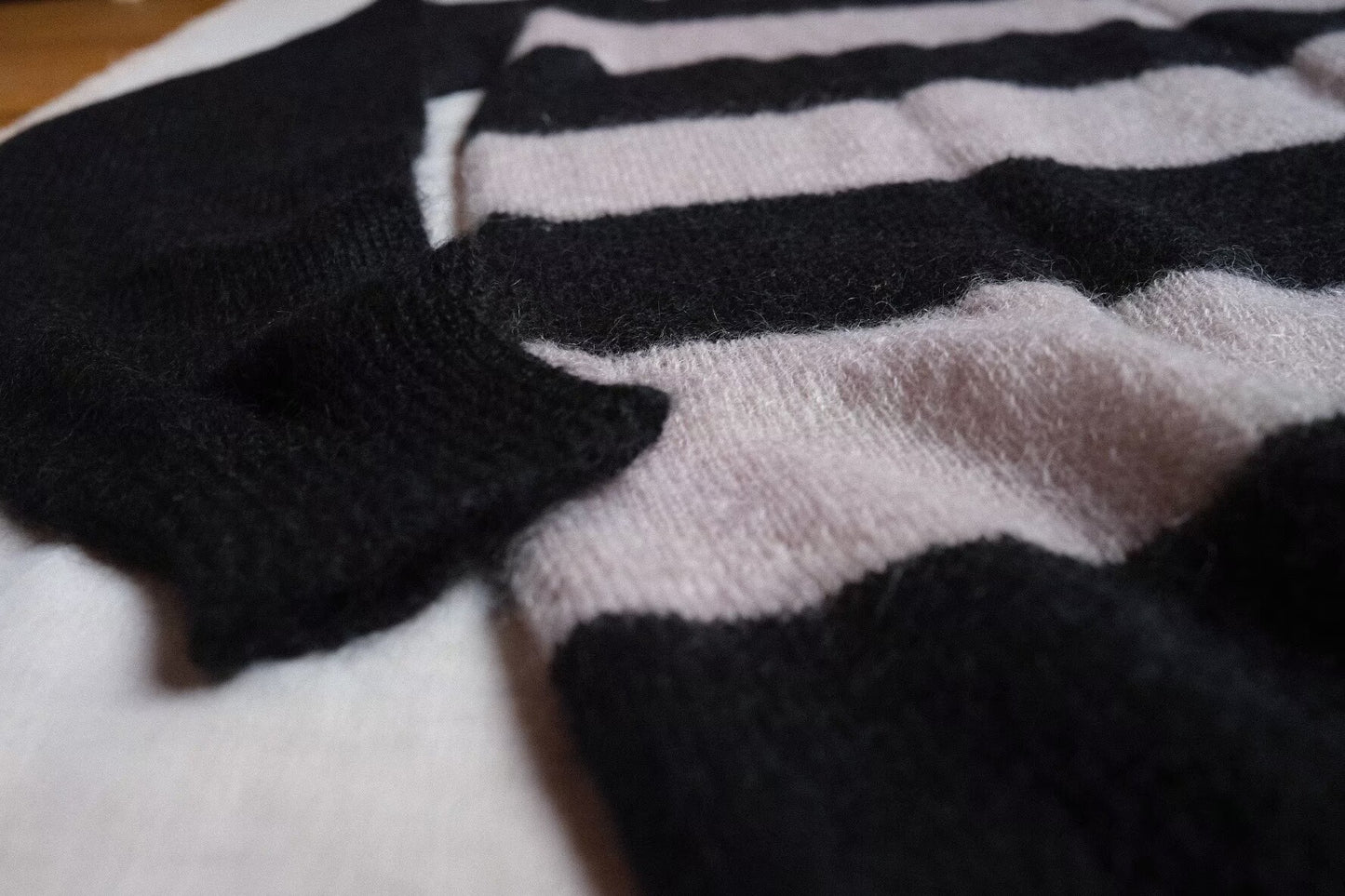 Rick Owens Colorblock Mohair Wool Sweater