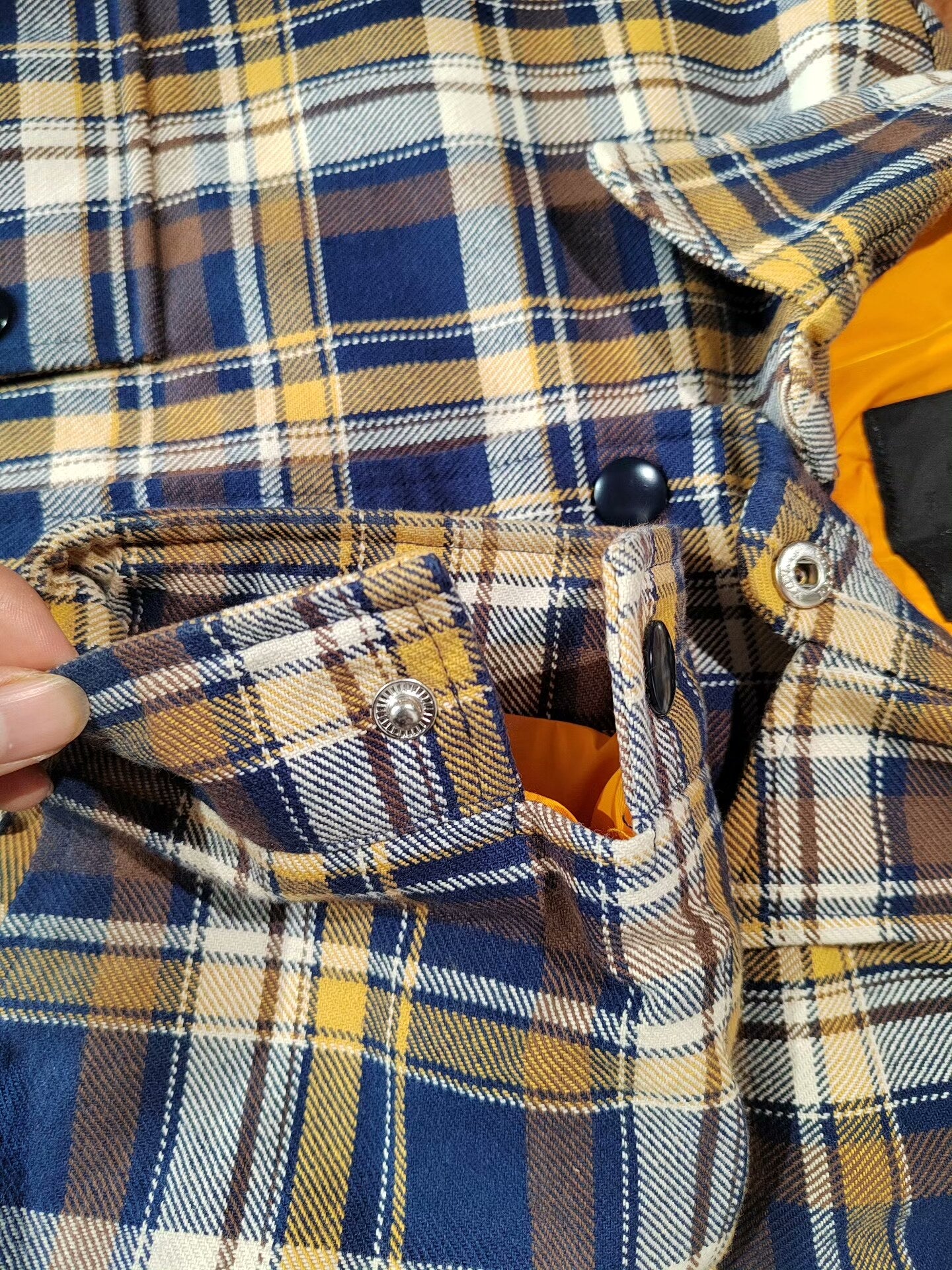 PRADA Plaid Shirt Jacket with Orange Lining
