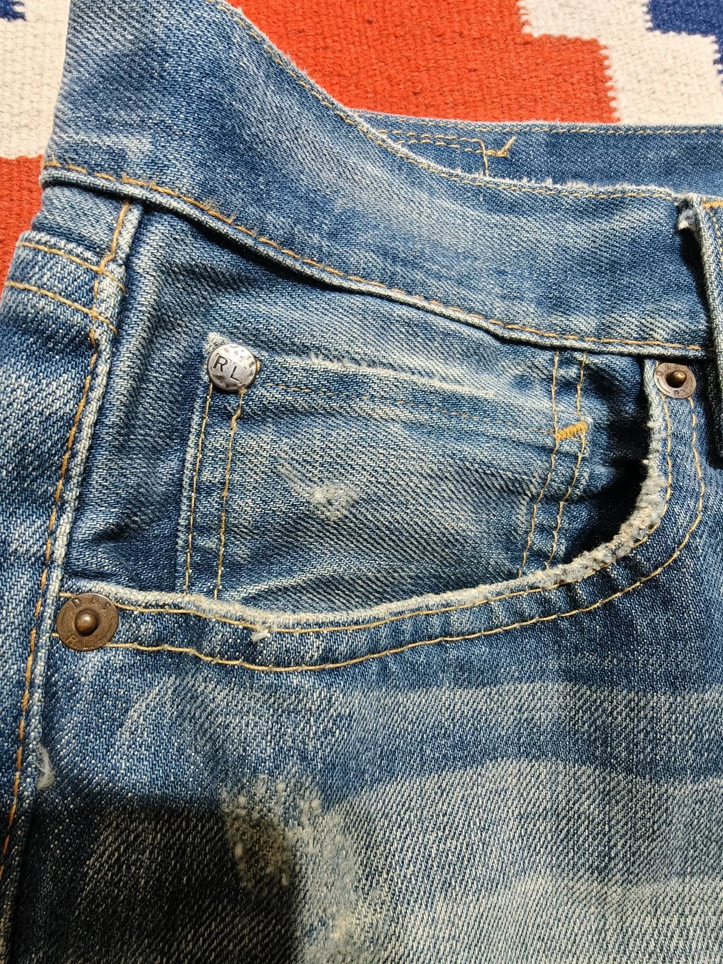 RRL Ralph Lauren Patchwork Denim Jeans