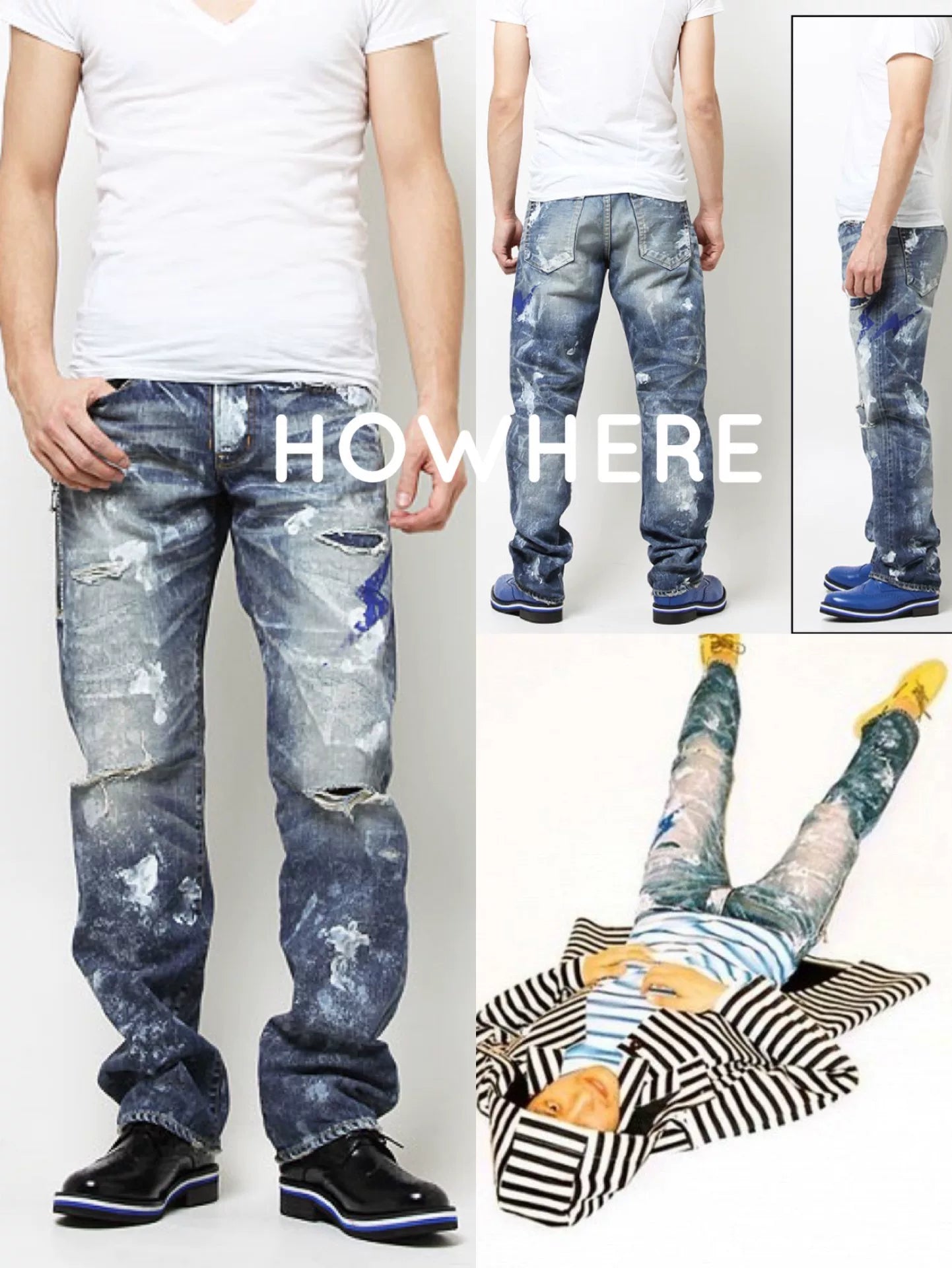 Vanquish & Fragment Splatter Distressed Jeans
