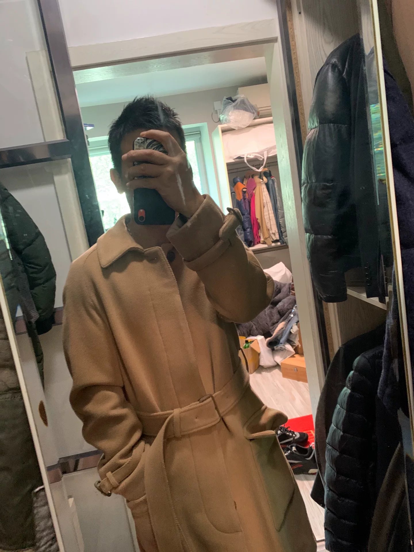 wool coat with belt for autumn winter