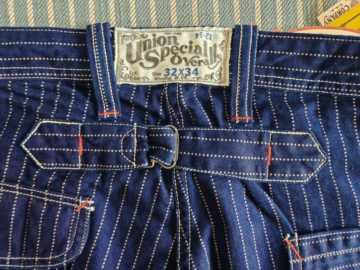 Freewheelers Striped Work Trousers Size 32