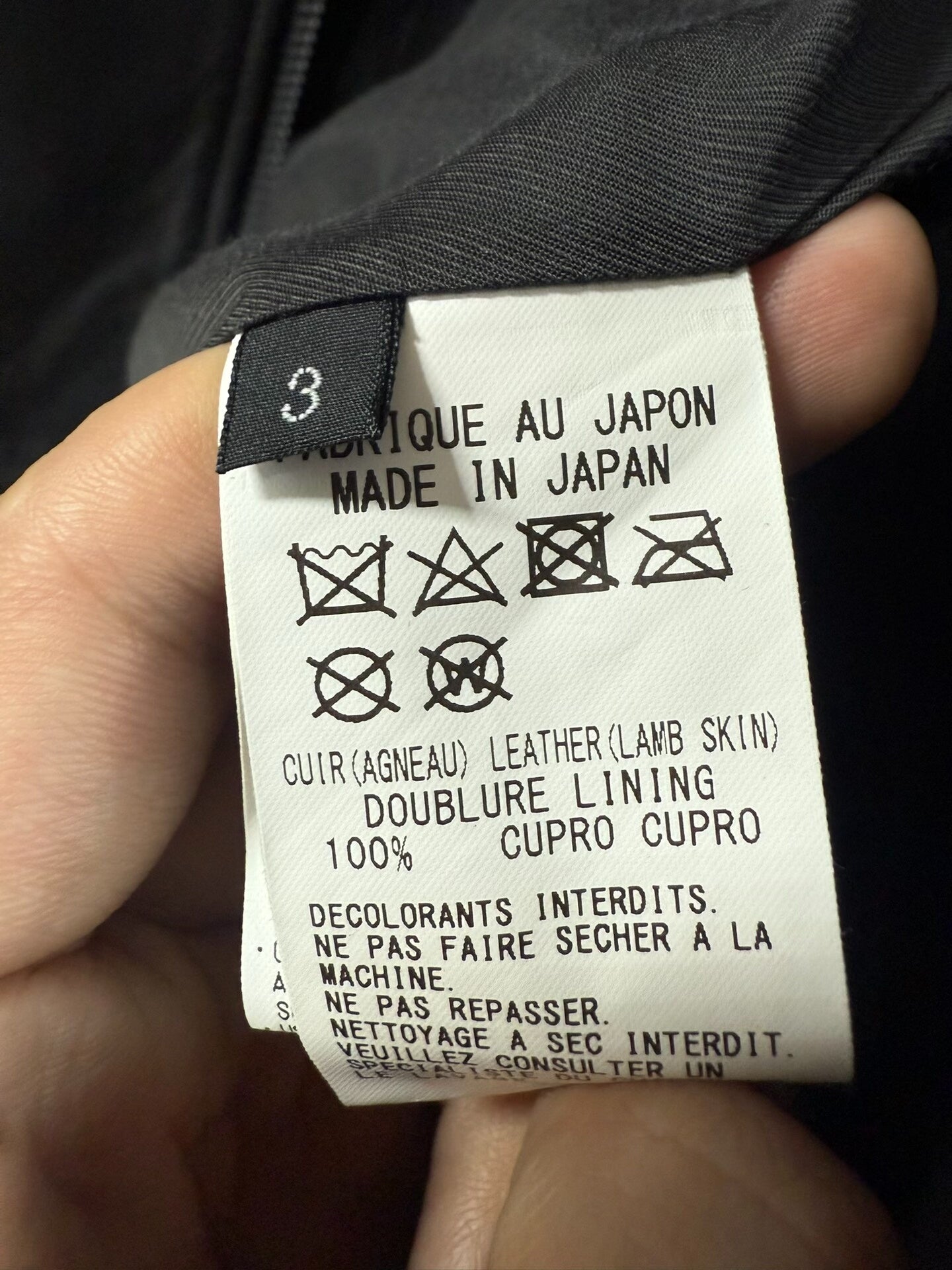 yohji yamamoto thick leather jacket size 3