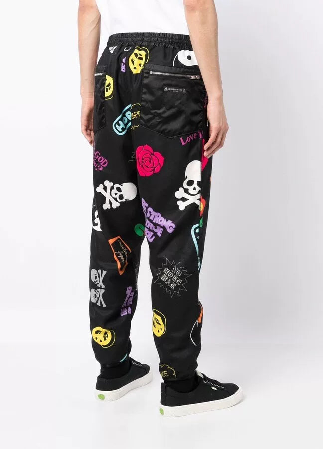 mastermind japan black base pants with graphics