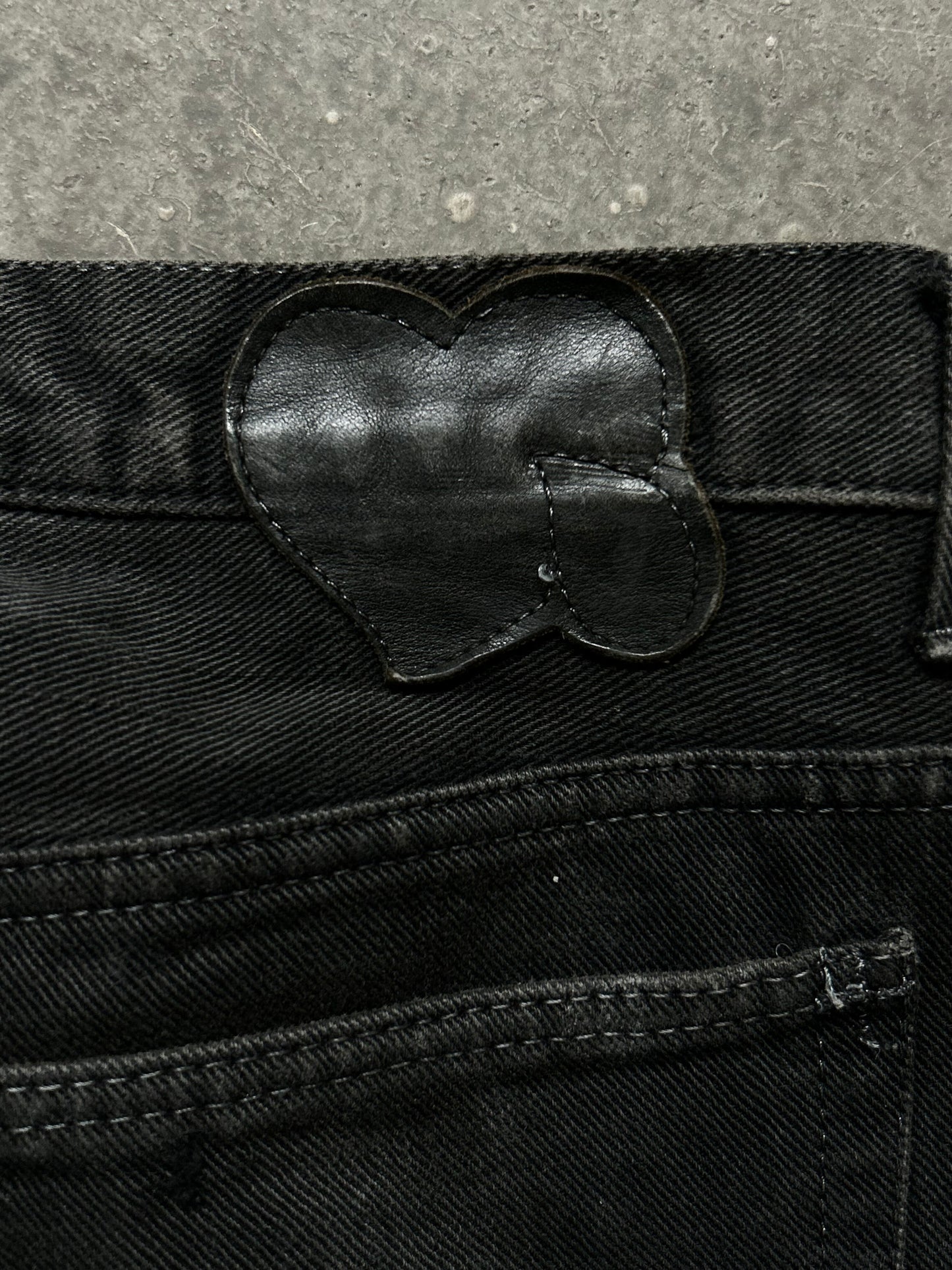 rebel patchwork denim pants by number nine