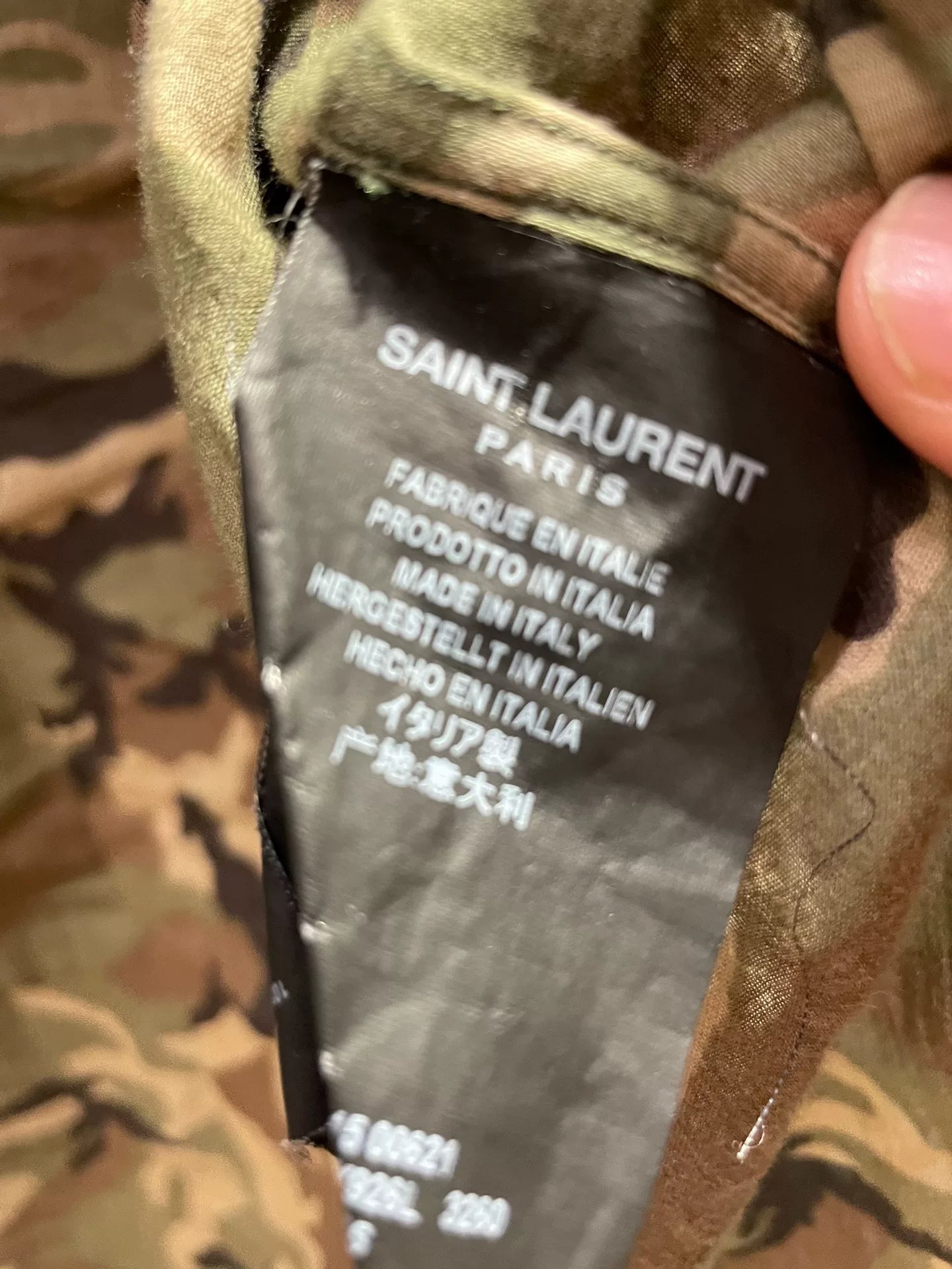 SAINT LAURENT Camouflage Button-Front Shirt