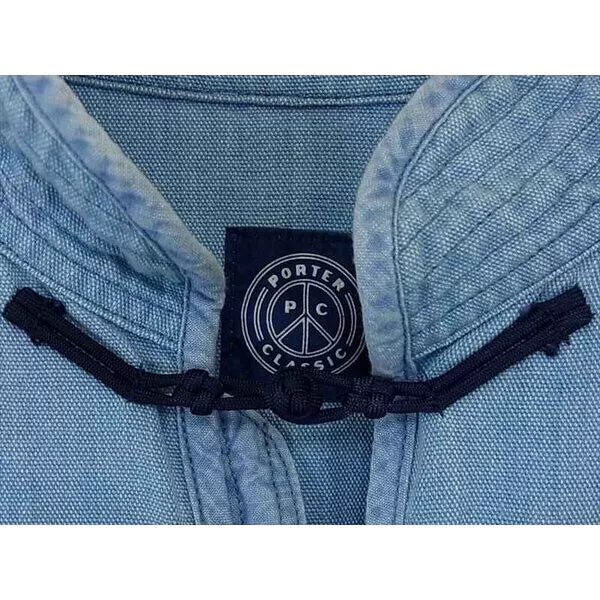 blue indigo dyed button shirt size s