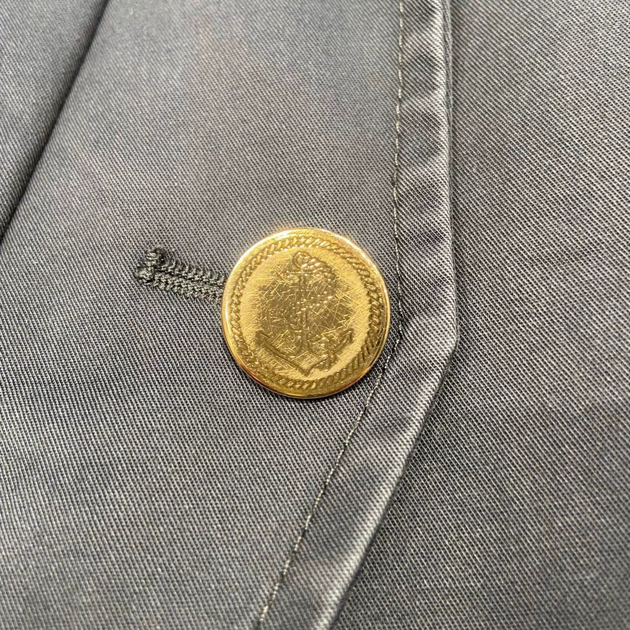 thom browne anchor jacket in navy blue