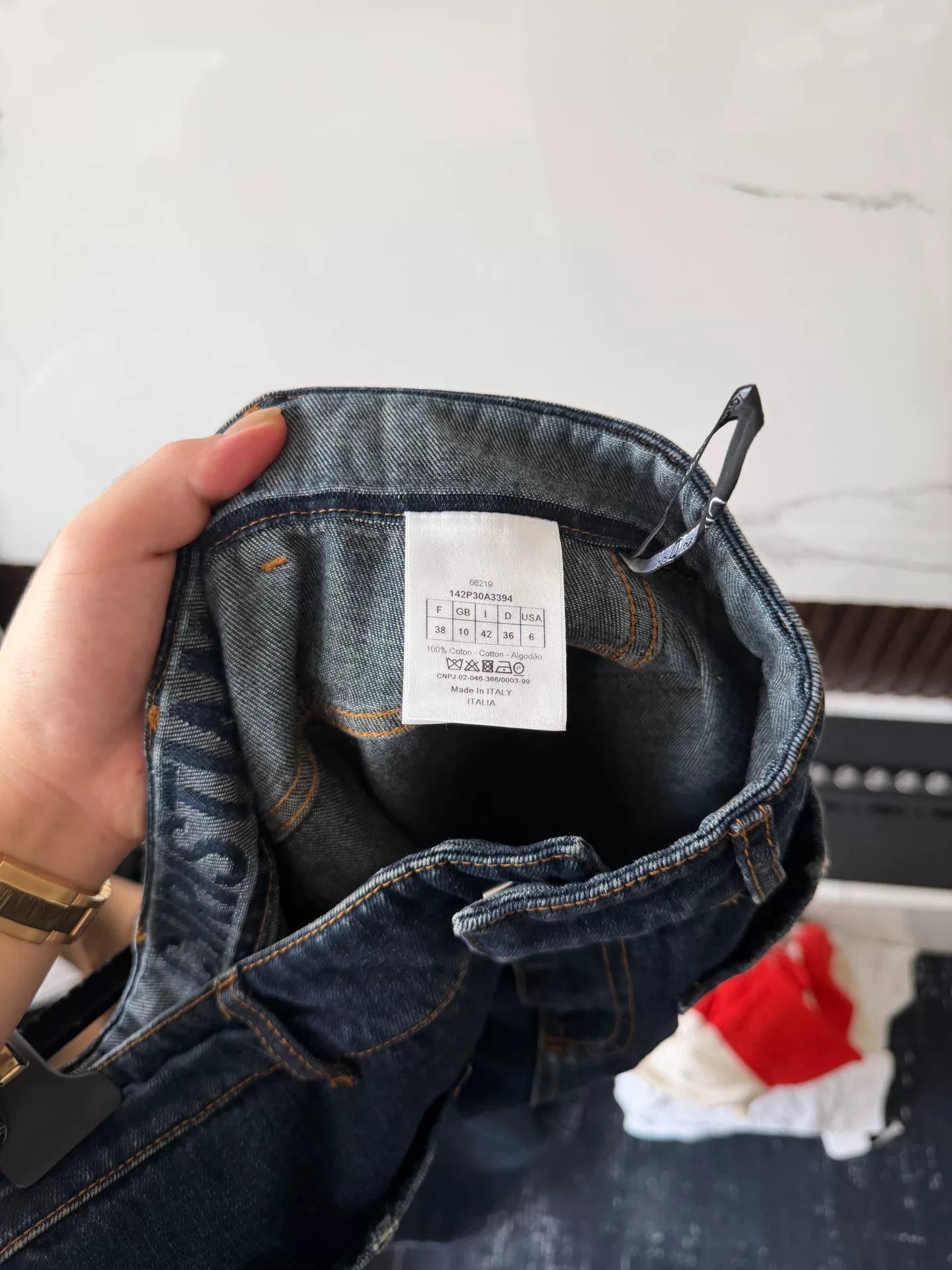 dior blue denim wide leg trousers