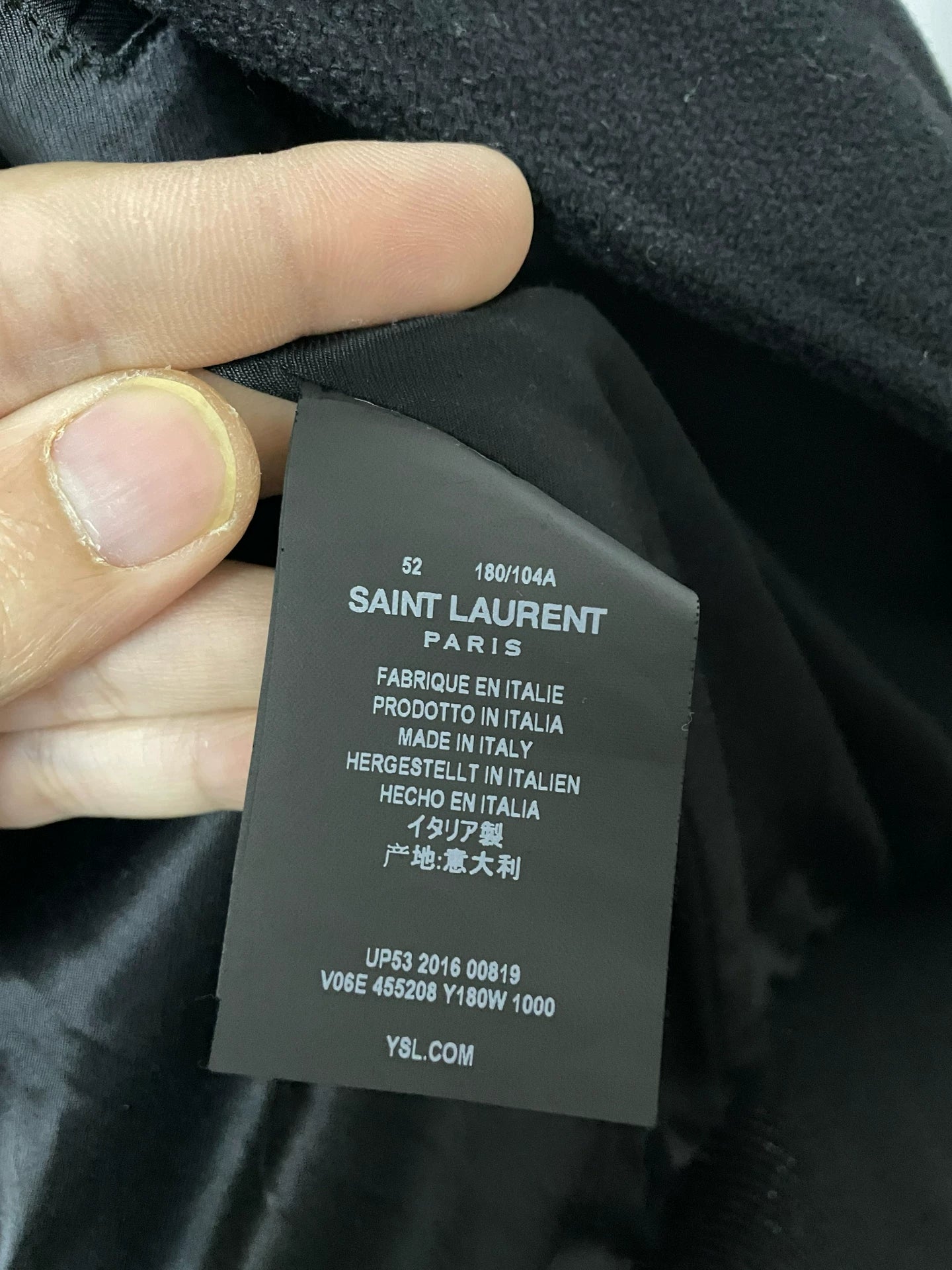 Saint Laurent Leather Sleeve Baseball Jacket