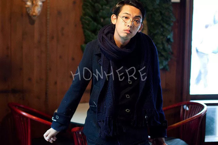 denim by vanquish fragment blue and white coat