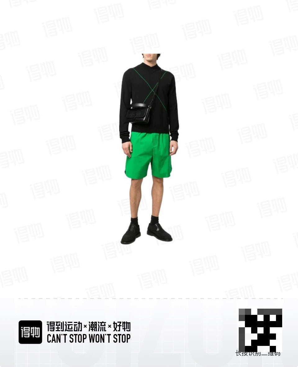 Bottega Veneta Green Wide-Leg Shorts