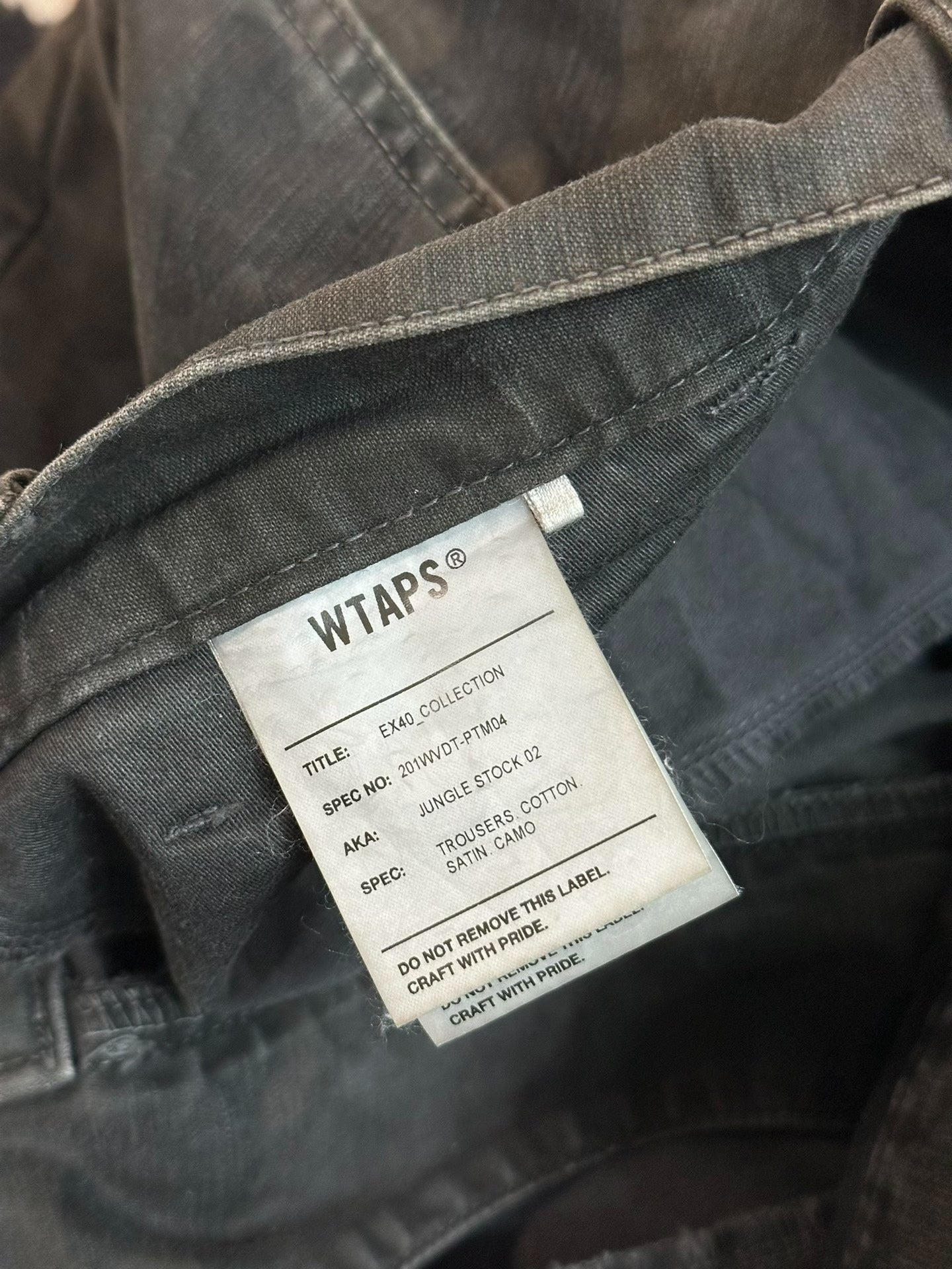 WTAPS JUNGLE STOCK 02 Dark Camo Cargo Pants