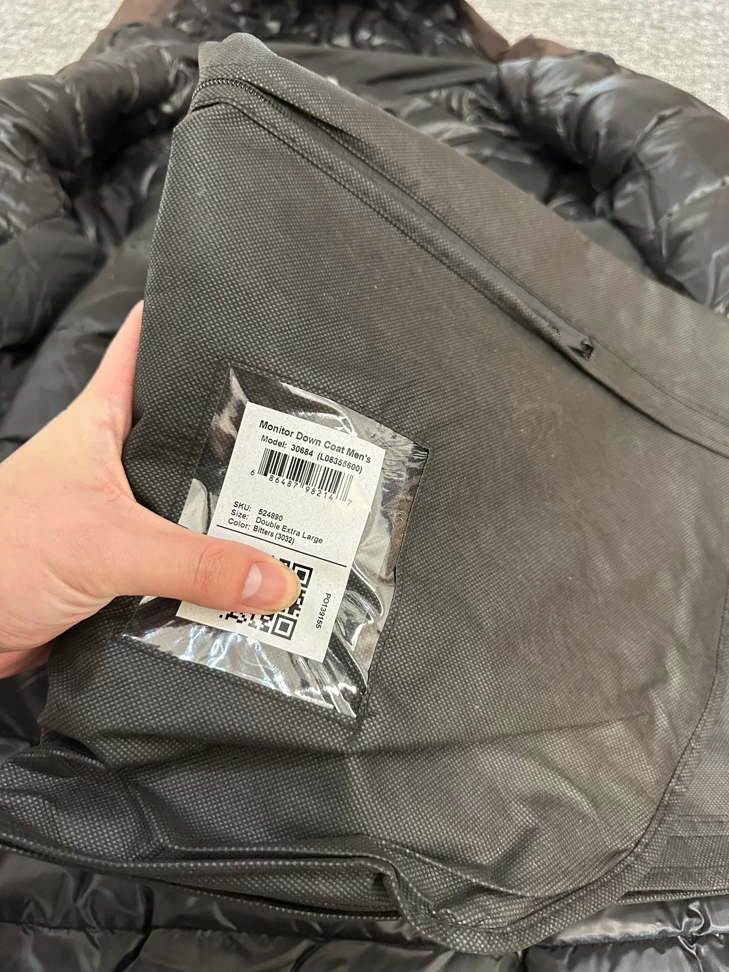 veillance monitor down jacket in brown