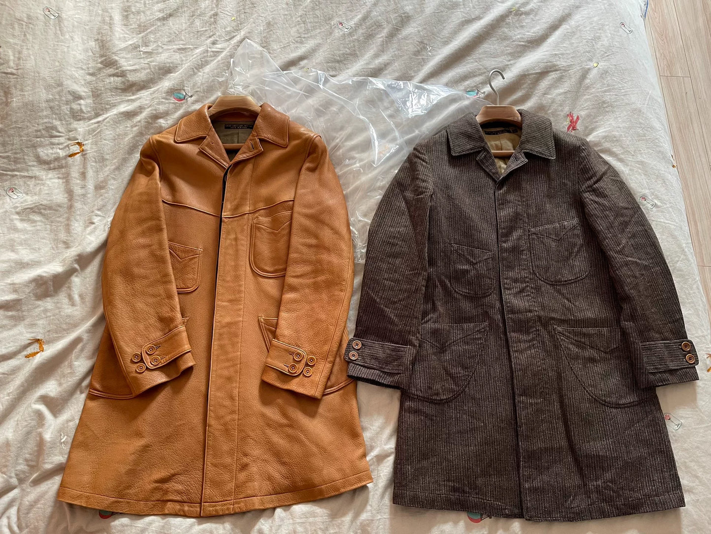 freewheelers duesenberg long wool trench coat