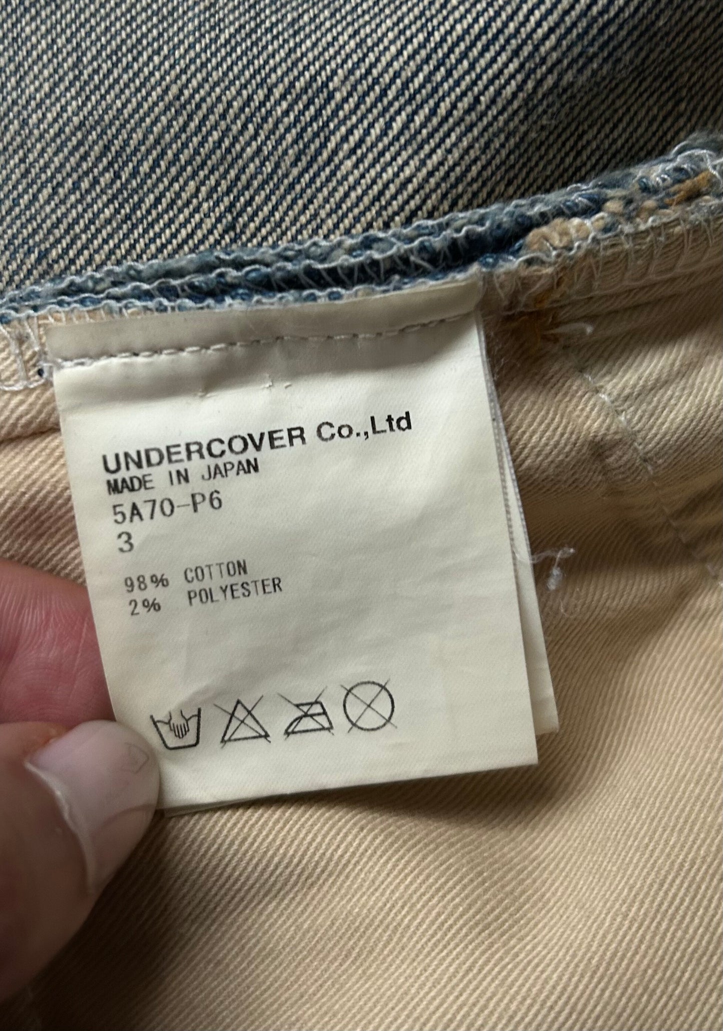 undercover love lightning denim pants